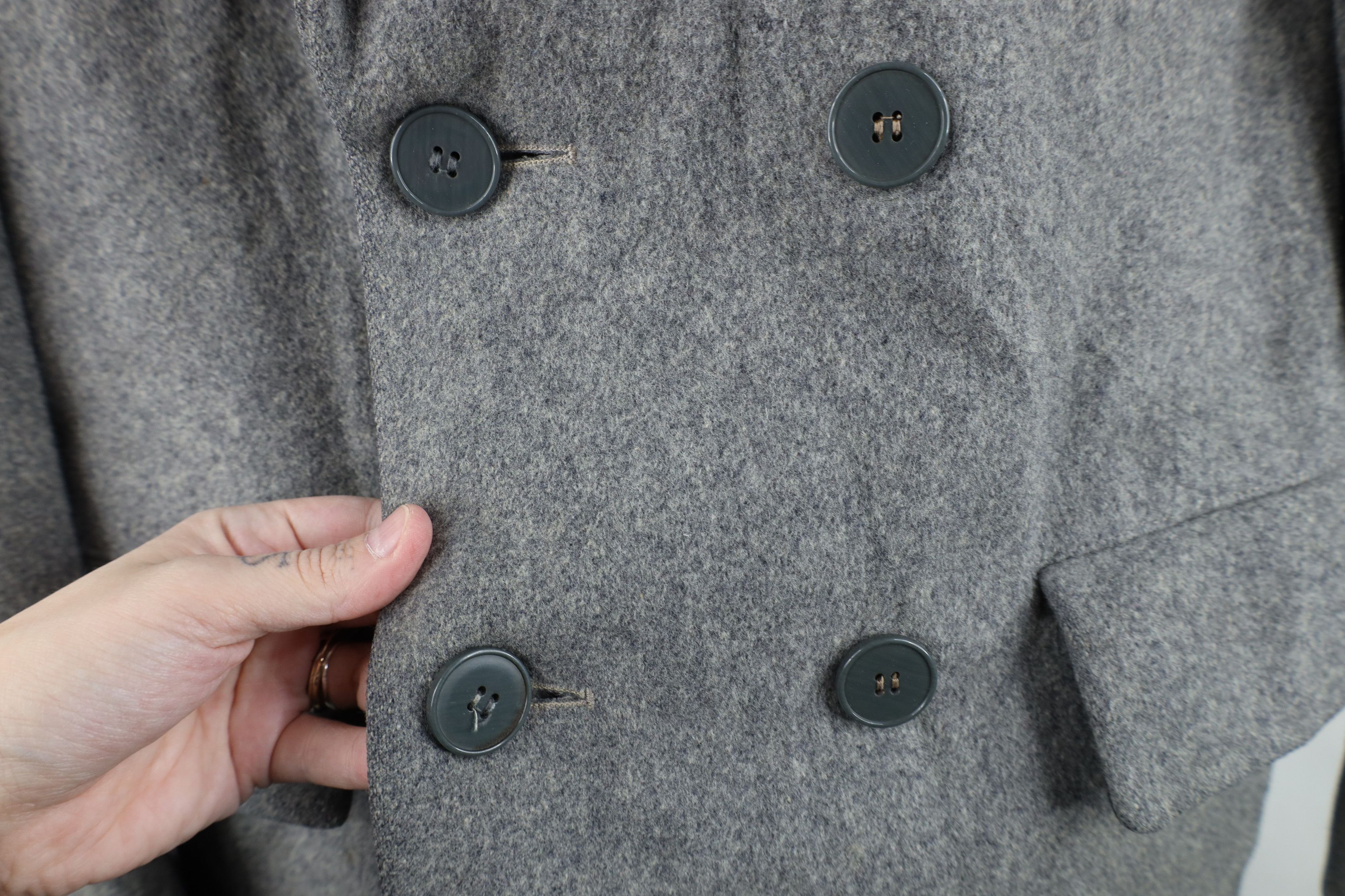 Vintage Vintage 50s 60s Rockabilly Breasted Trench Coat Jacket Size US L / EU 52-54 / 3 - 5 Thumbnail