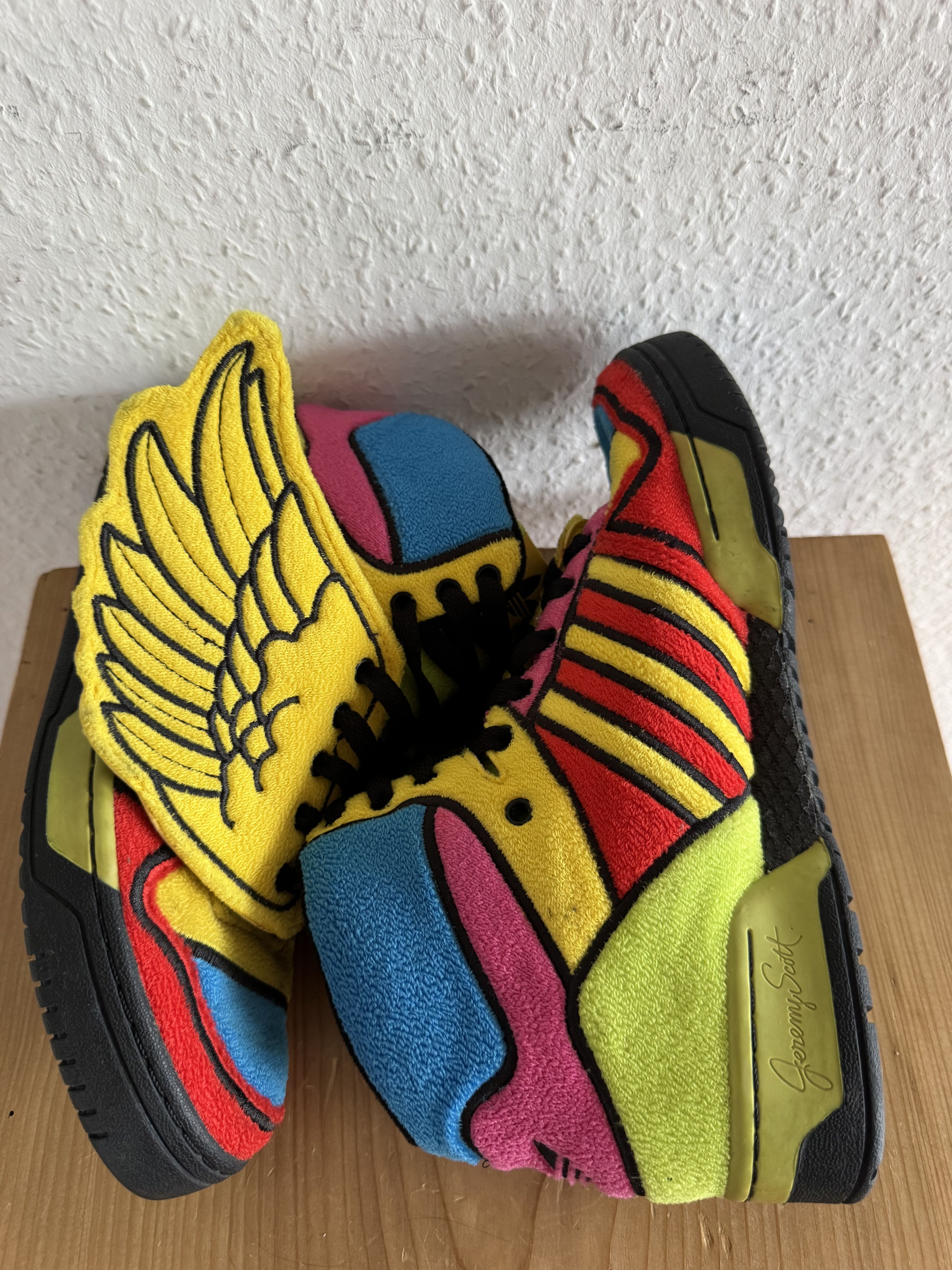 Adidas × Jeremy Scott Winged Rainbow Fleece Sneakers Size US 7.5 / EU 40-41 - 7 Thumbnail