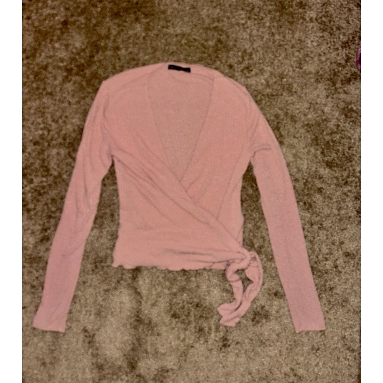 Abercrombie & Fitch Abercrombie & Fitch Ballet Wrap Pink Top Large Y2K Coquette Size L / US 10 / IT 46 - 8 Thumbnail