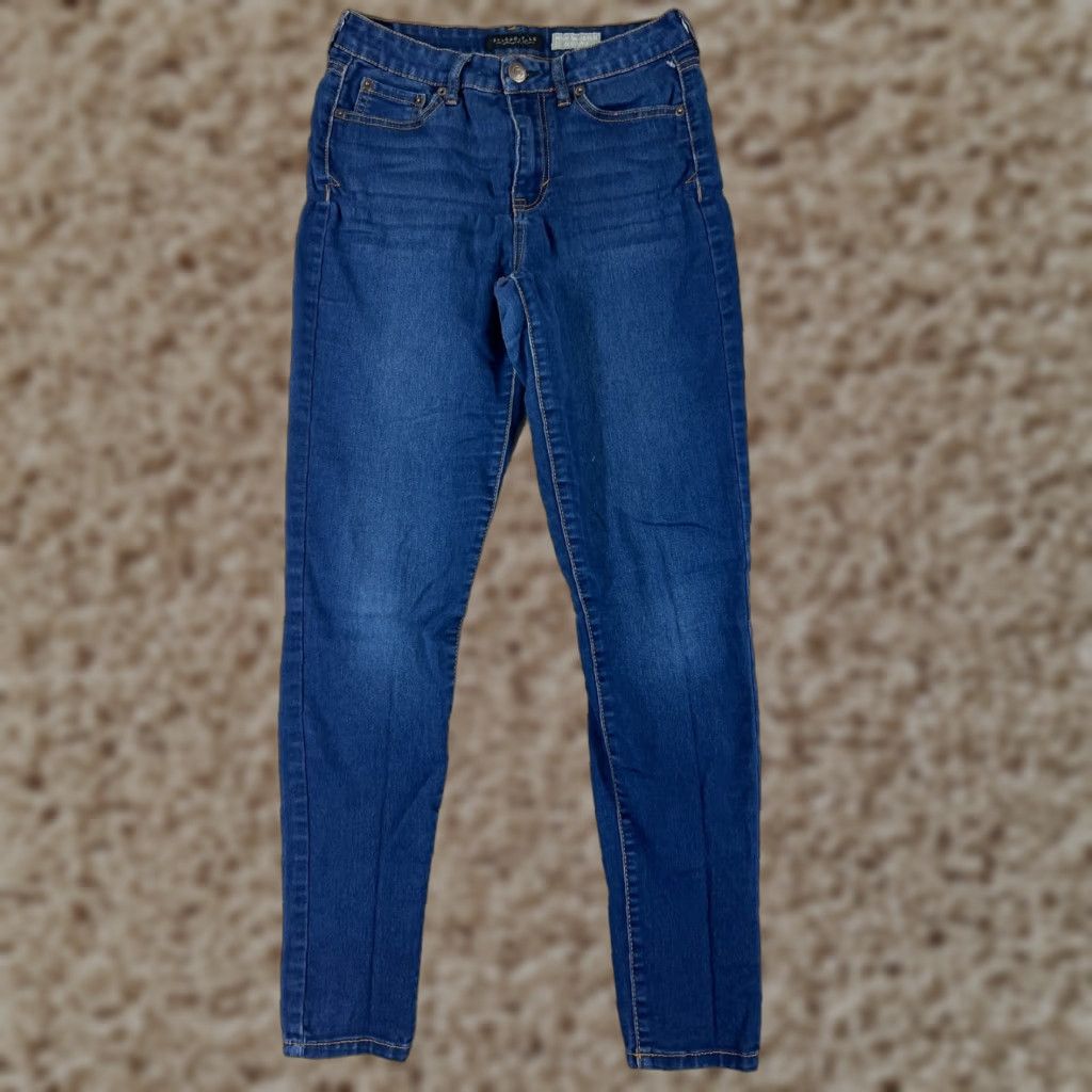 Vintage Aéropostale Jeans Womens 6 Long Blue High Waisted Jegging Cotton Blend 25x28 Denim Stretch 5-Pocket Mens Women Girls? Wait. Size 28" / US 6 / IT 42 - 1 Thumbnail