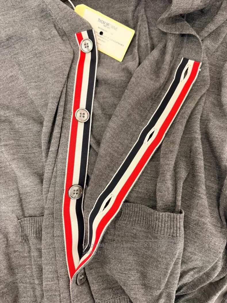 Thom Browne Thom Browne Classic Grey Wool Cardigan Size US XL / EU 56 / 4 - 7 Thumbnail