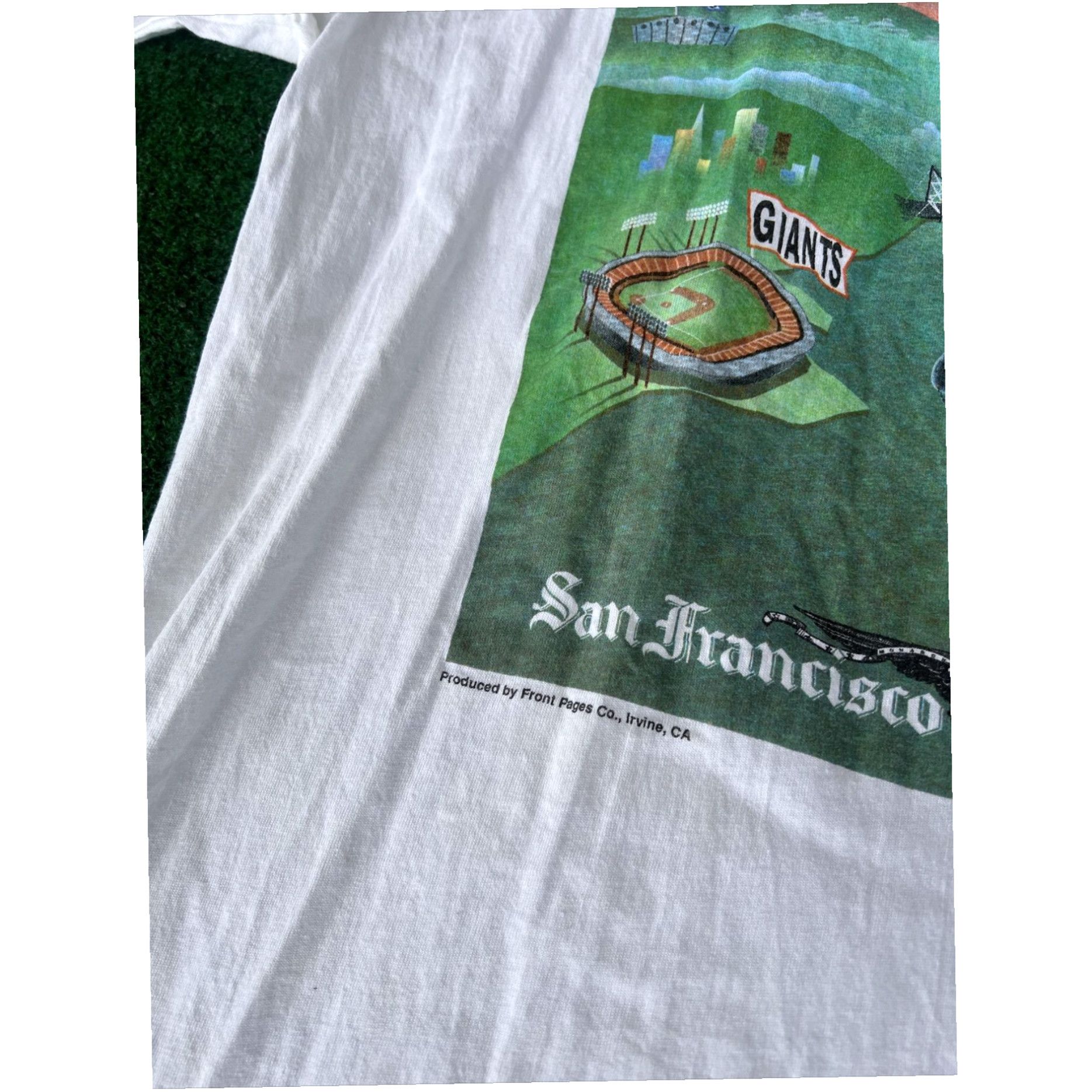 Vintage Vintage Bay Bridge World Series 1989 Stedman Men T-Shirt XL White Regular Solid Size US XL / EU 56 / 4 - 5 Thumbnail