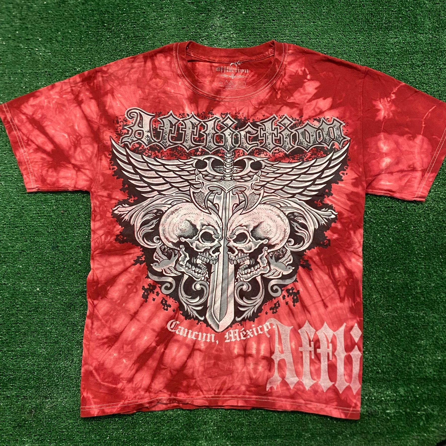 Affliction Vintage Y2K Affliction Skull Dagger Shirt Punk Goth Tee Size US M / EU 48-50 / 2 - 1 Thumbnail