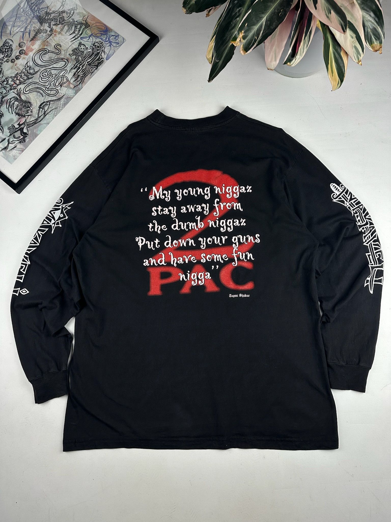 Vintage Vintage Tupac Rap Tee longsleeve Size US XL / EU 56 / 4 - 3 Thumbnail