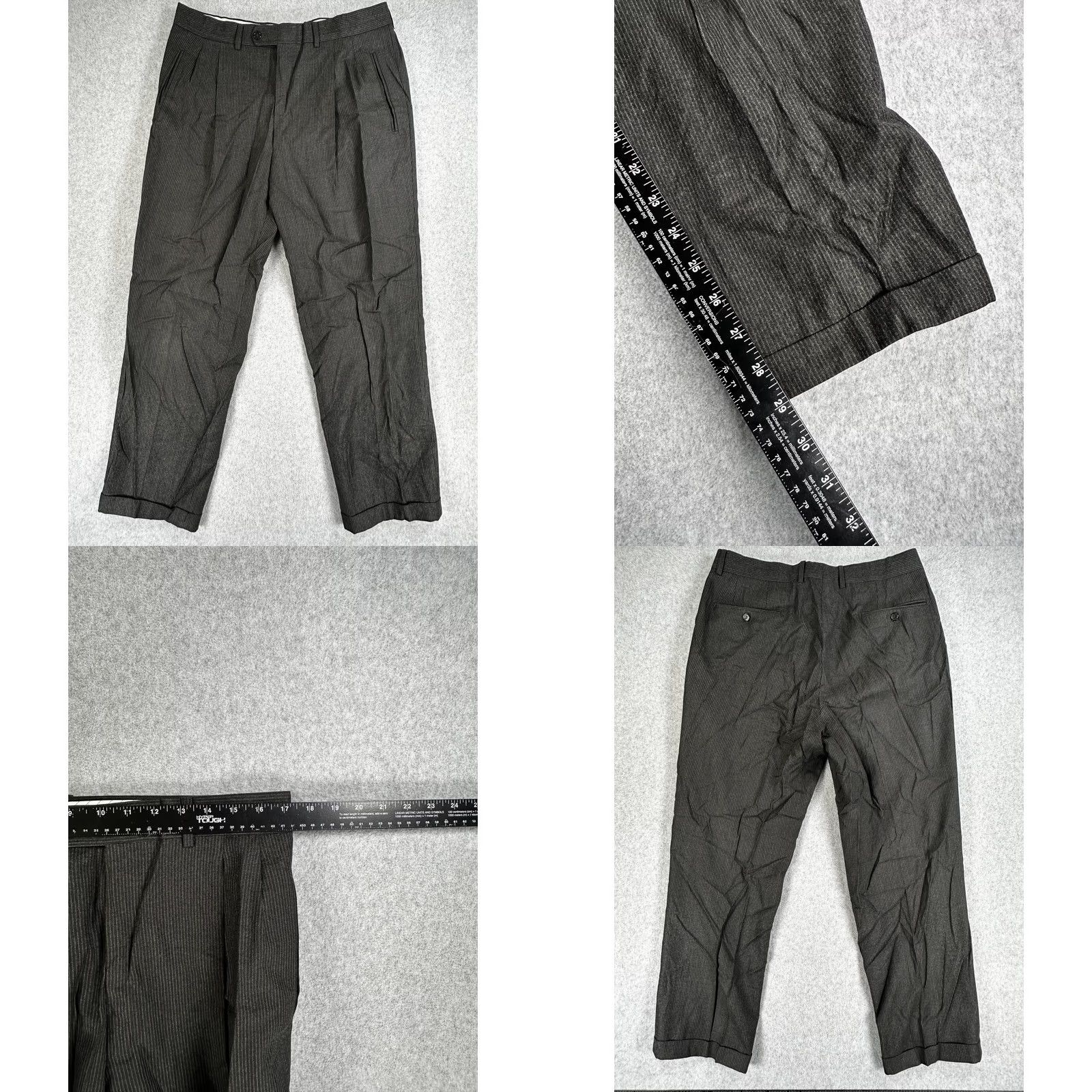 Ermenegildo Zegna VINTAGE Ermenegildo Zegna Suit Blazer Pants Mens 42 36x29 Gray Striped Wool 2 Piece Size 42R - 9 Thumbnail