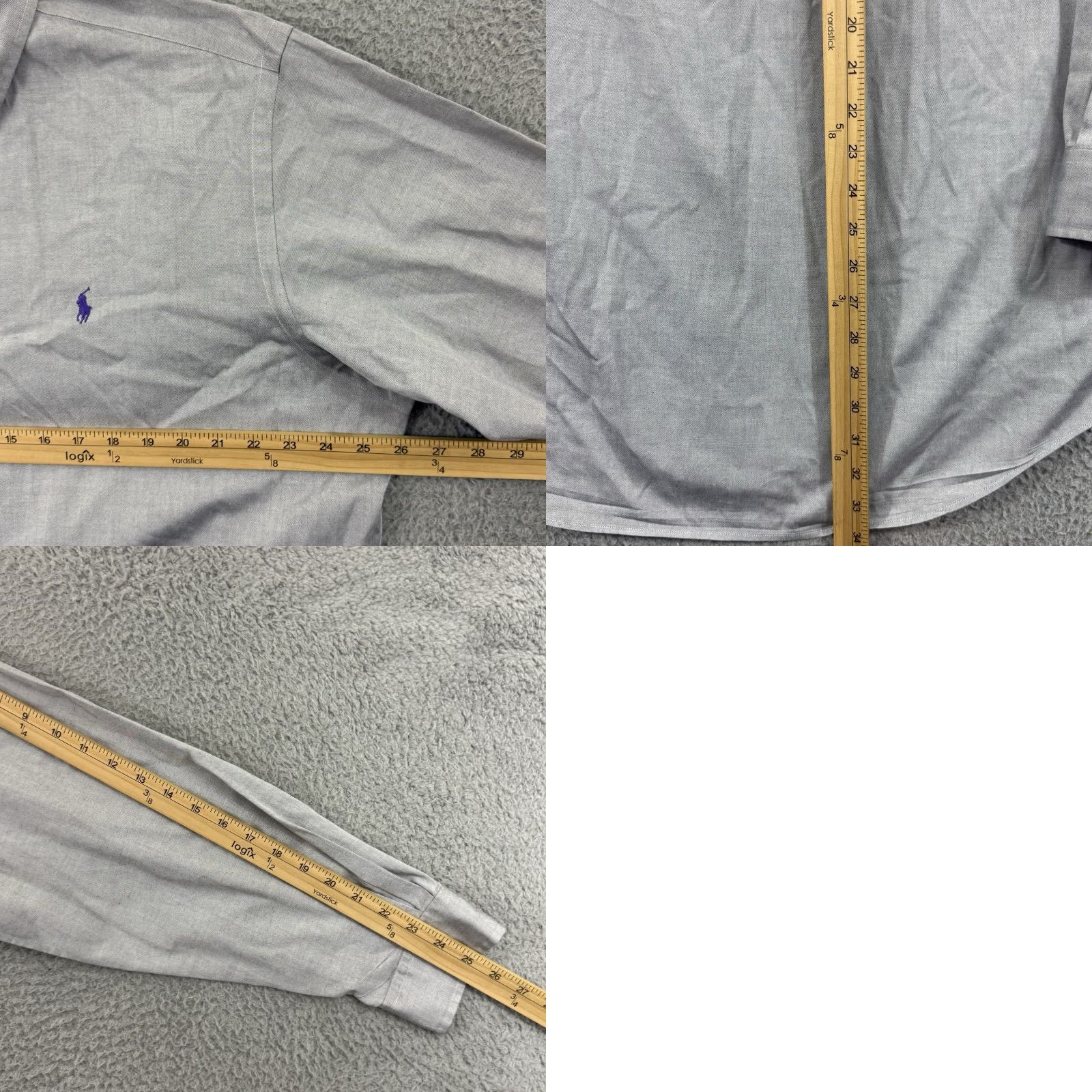 Polo Ralph Lauren VINTAGE Polo Ralph Lauren Shirt Men XL Gray Yarmouth Button Up Long Sleeve Oxford Preppy Size US XL / EU 56 / 4 - 8 Thumbnail