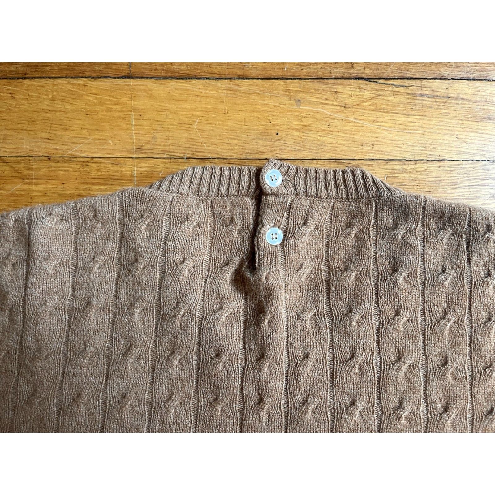 Vintage Italtempo Cashmere Sweater Women’s Large Beige Made In Italy Cableknit Size L / US 10 / IT 46 - 7 Thumbnail