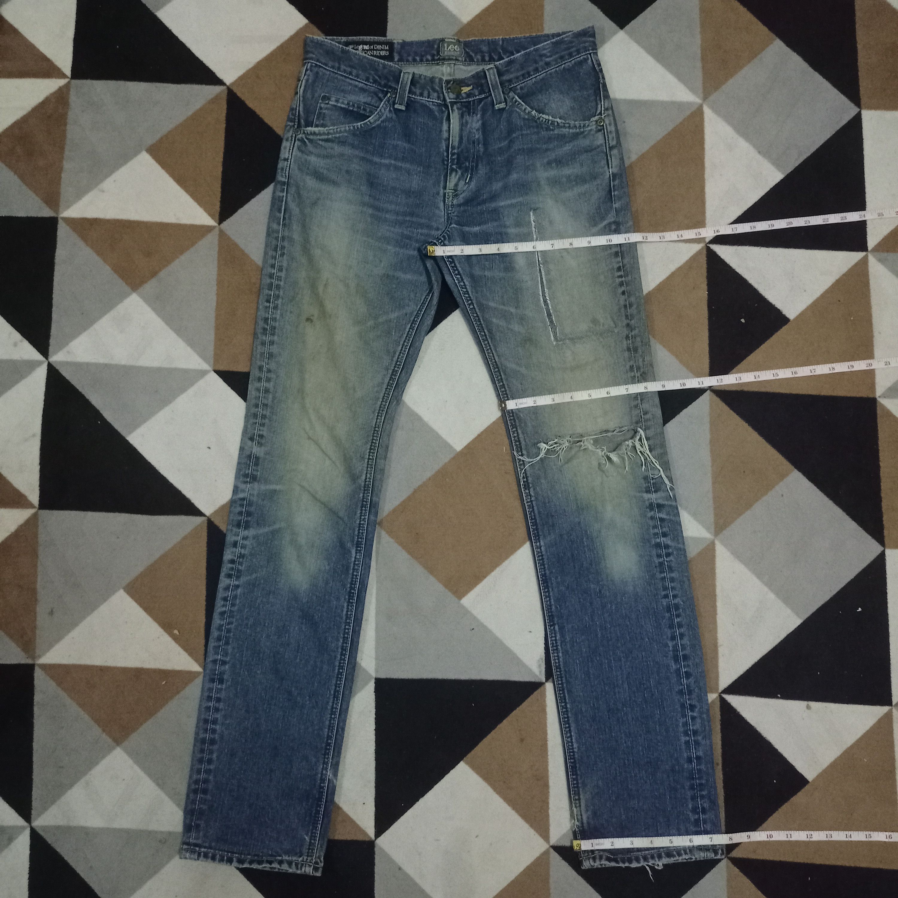 Lee Vintage Japanese Lee Riders Blue Wash Distressed Jeans Size US 33 - 12 Thumbnail