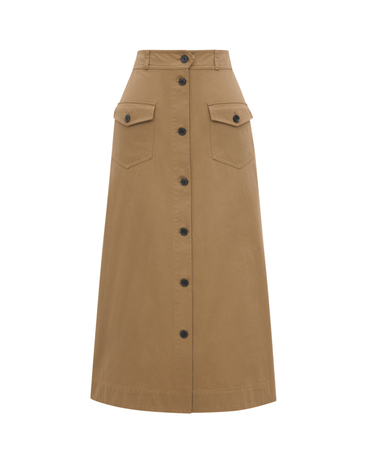 SAINT LAURENT $1900 Beige Fonce Cotton Skirt New/Auth