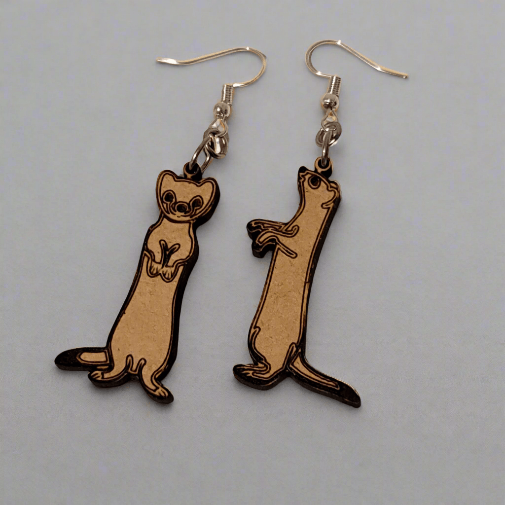 Handmade Cute Dangle Ferret Earrings Size ONE SIZE - 1 Thumbnail