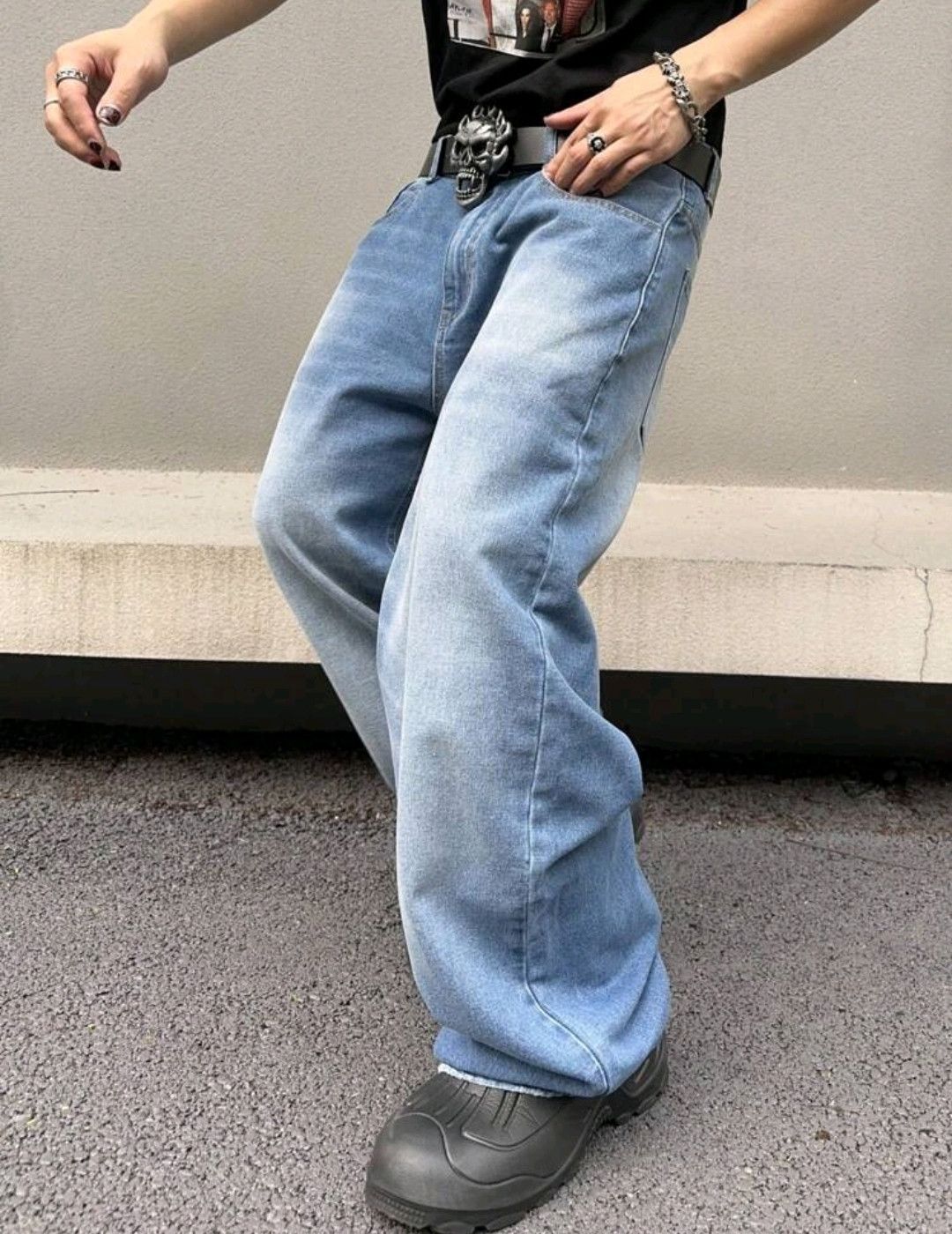 Japanese Brand × Jean Solid Color Simple Style Baggy Jeans Daily Size US 30 / EU 46 - 6 Thumbnail
