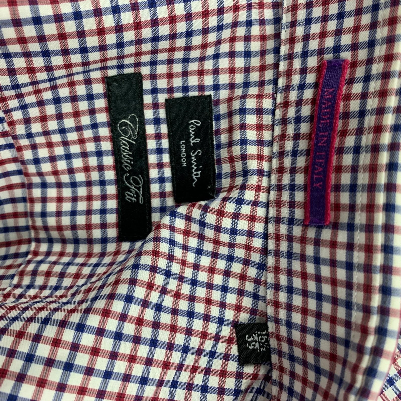 Paul Smith M Red & Blue Checkered Cotton Button Down Long Sleeve Shirt Size US M / EU 48-50 / 2 - 5 Thumbnail