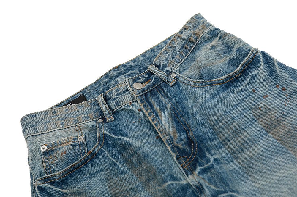 Vintage Punk men's high street washed distressed loose ripped jeans Size US 32 / EU 48 - 3 Thumbnail