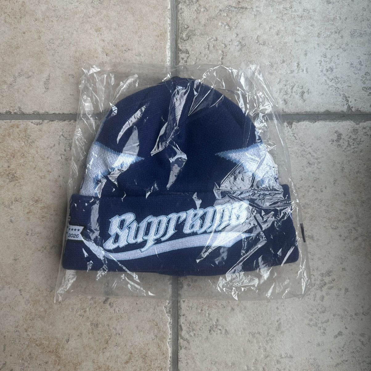 Supreme Supreme New Era Stars Beanie Navy Size ONE SIZE - 1 Thumbnail