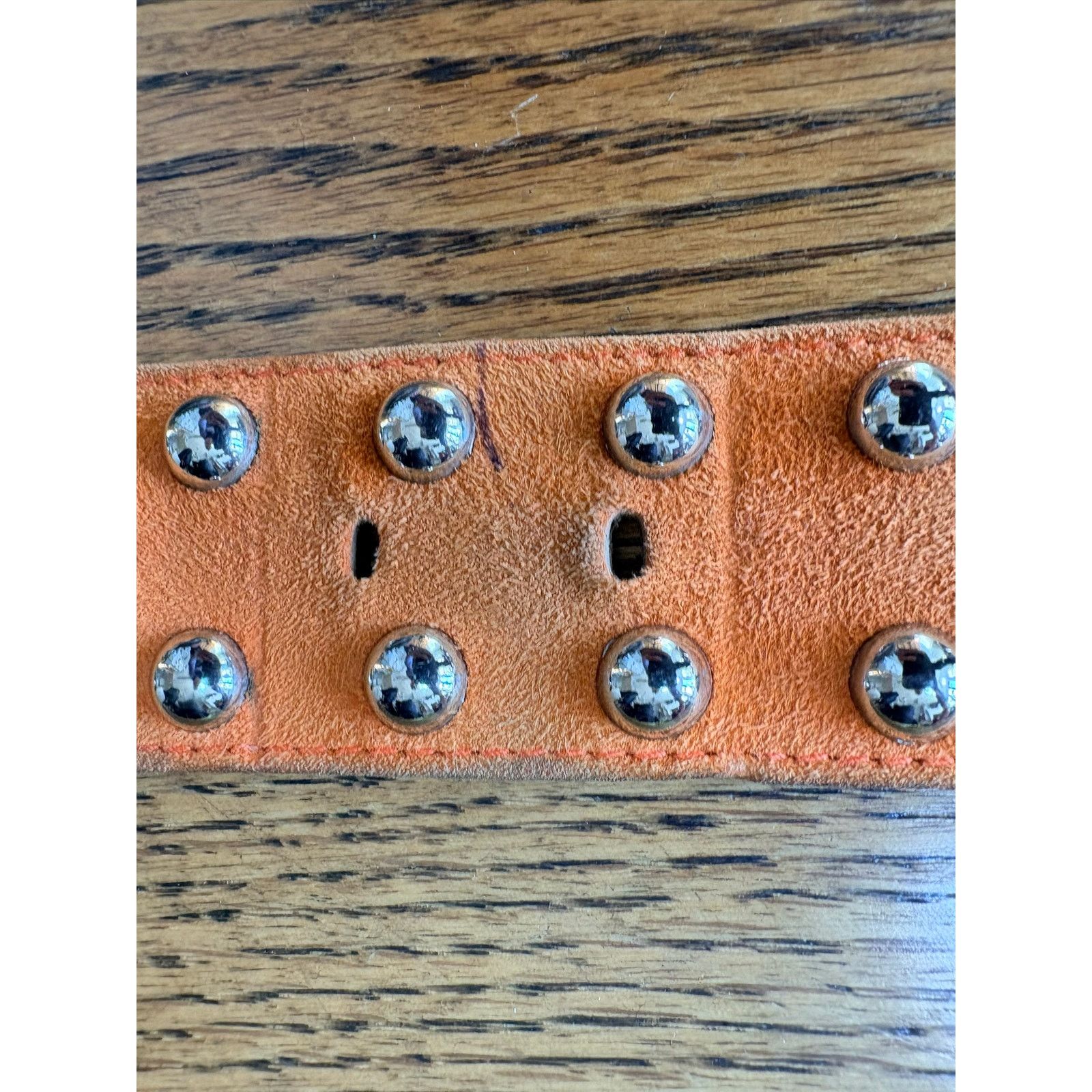 Escada 1980s Vintage Escada Studded Suede Leather Belt Orange Size ONE SIZE - 10 Thumbnail
