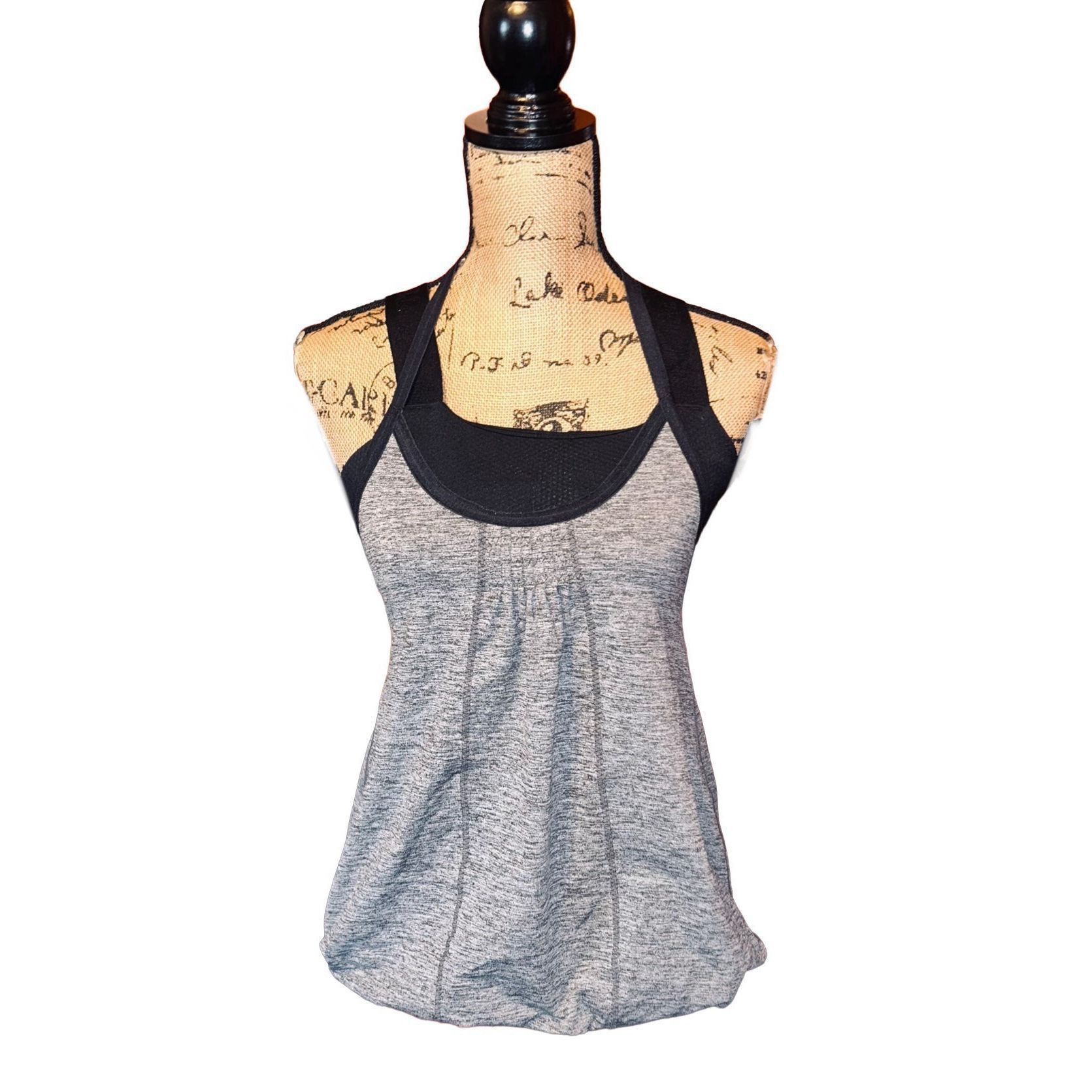 Lululemon Lululemon Black Gray Tank Top Athletic Workout Bra Top Size Size S / US 4 / IT 40 - 1 Thumbnail