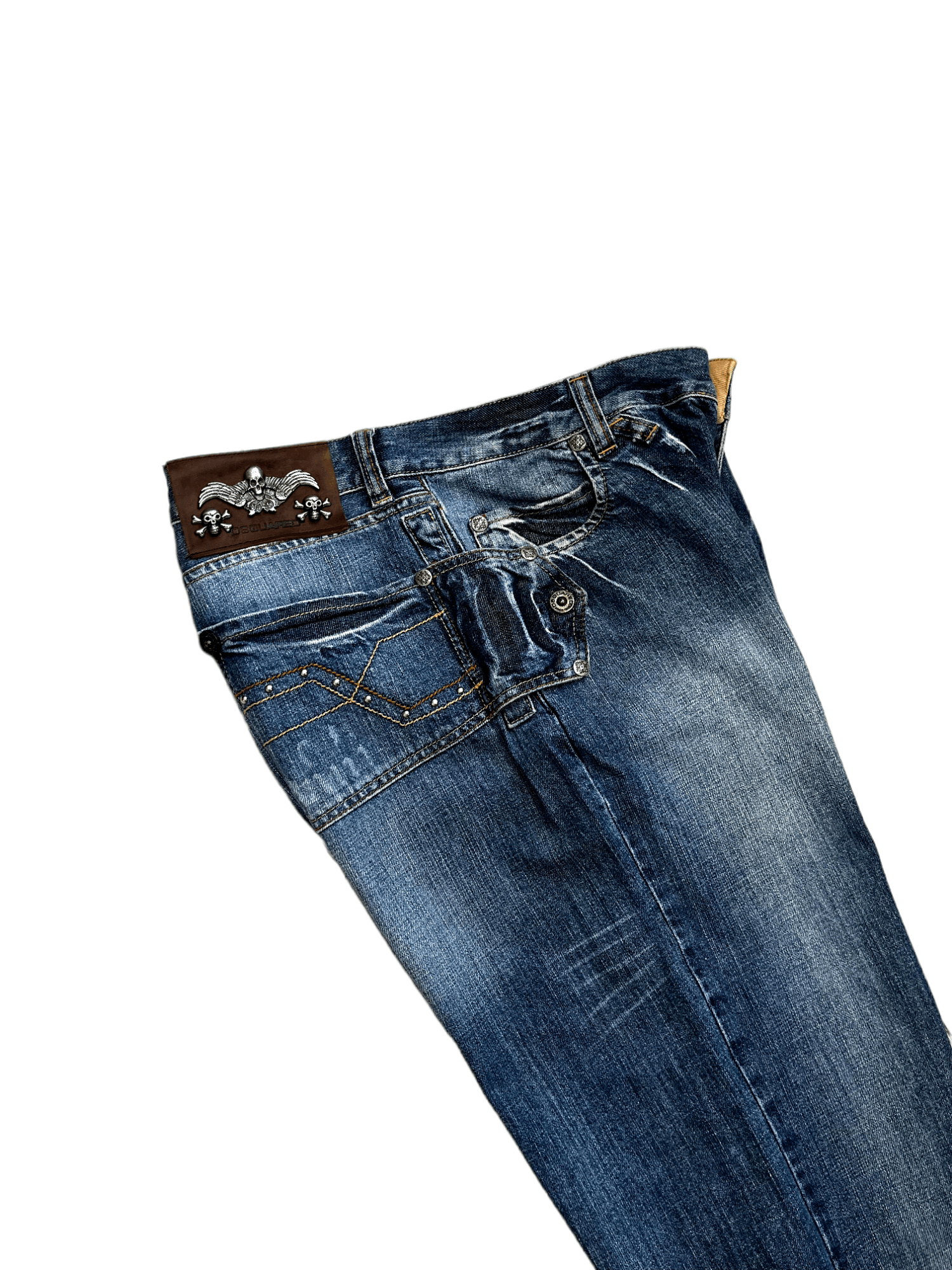 Dsquared2 💀 DSQUARED2 VINTAGE JEANS ITALY SKULL NAVY LUXURY Y2K DENIM Size US 38 / EU 54 - 2 Thumbnail