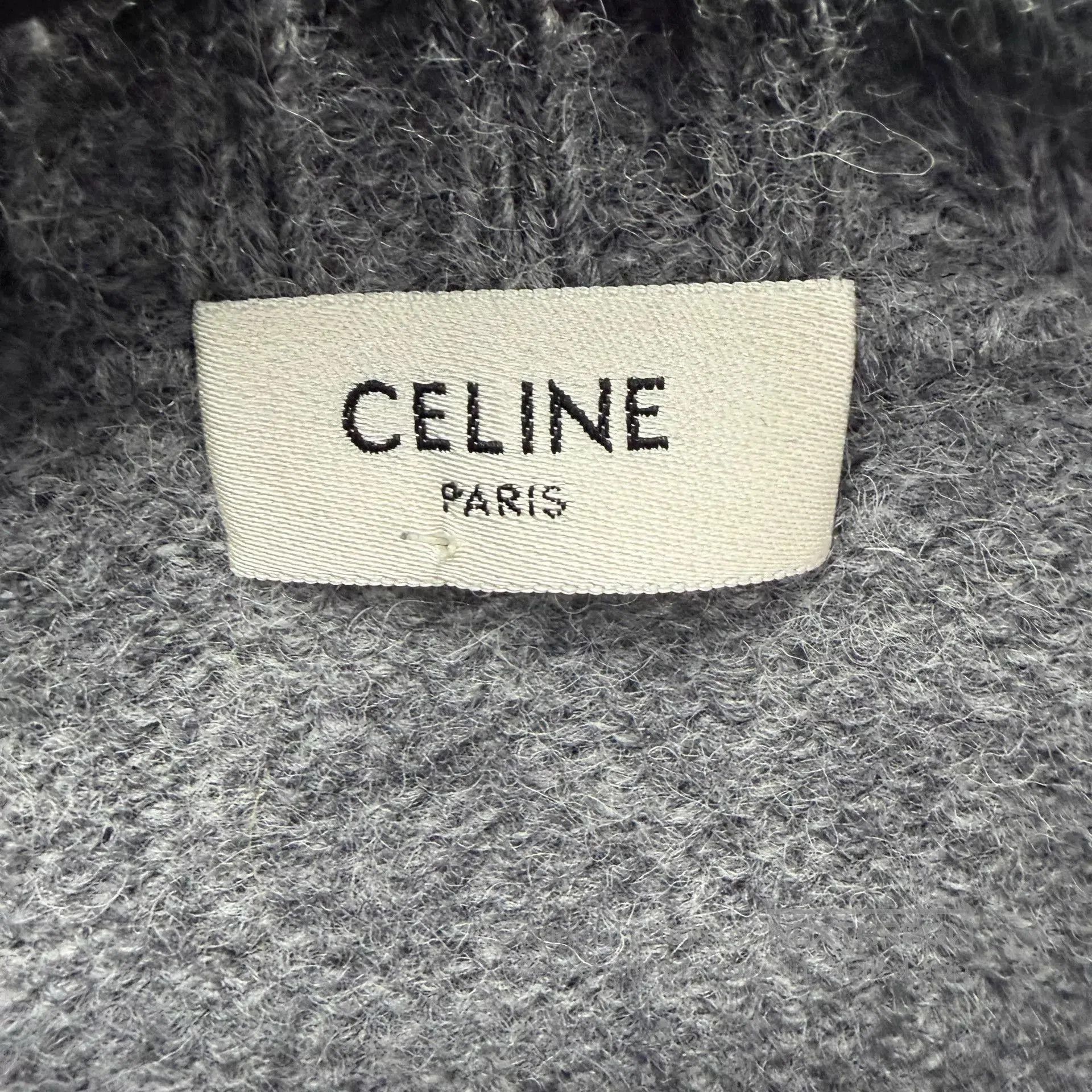 Celine Gray Knit Sweater with Blue Emblem. Size US S / EU 44-46 / 1 - 3 Thumbnail