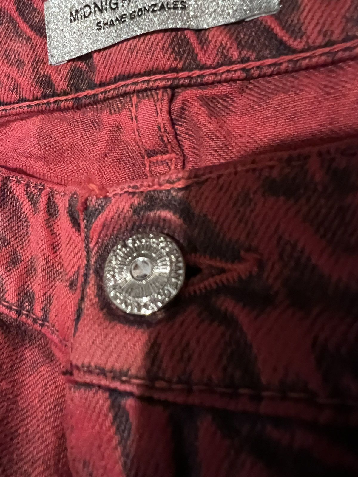 Midnight Studios Double Layered Hollywood Red Dye Denim | Midnight Studios Size US 32 / EU 48 - 9 Thumbnail