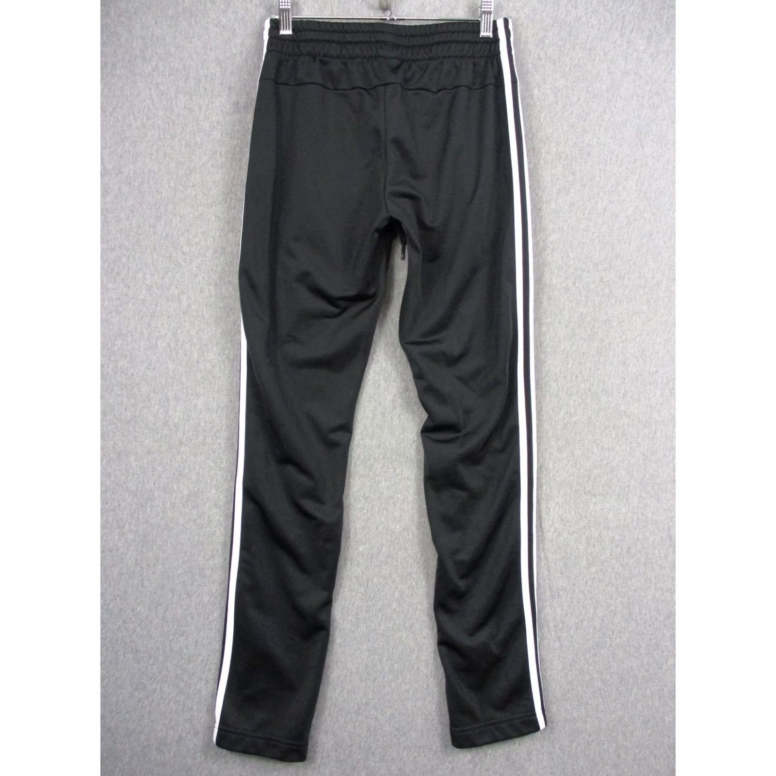 Adidas Adidas Track Pants Mens 27 Black 3-Stripes Elastic Waist Pockets Slim Athletic Size US 27 - 4 Thumbnail