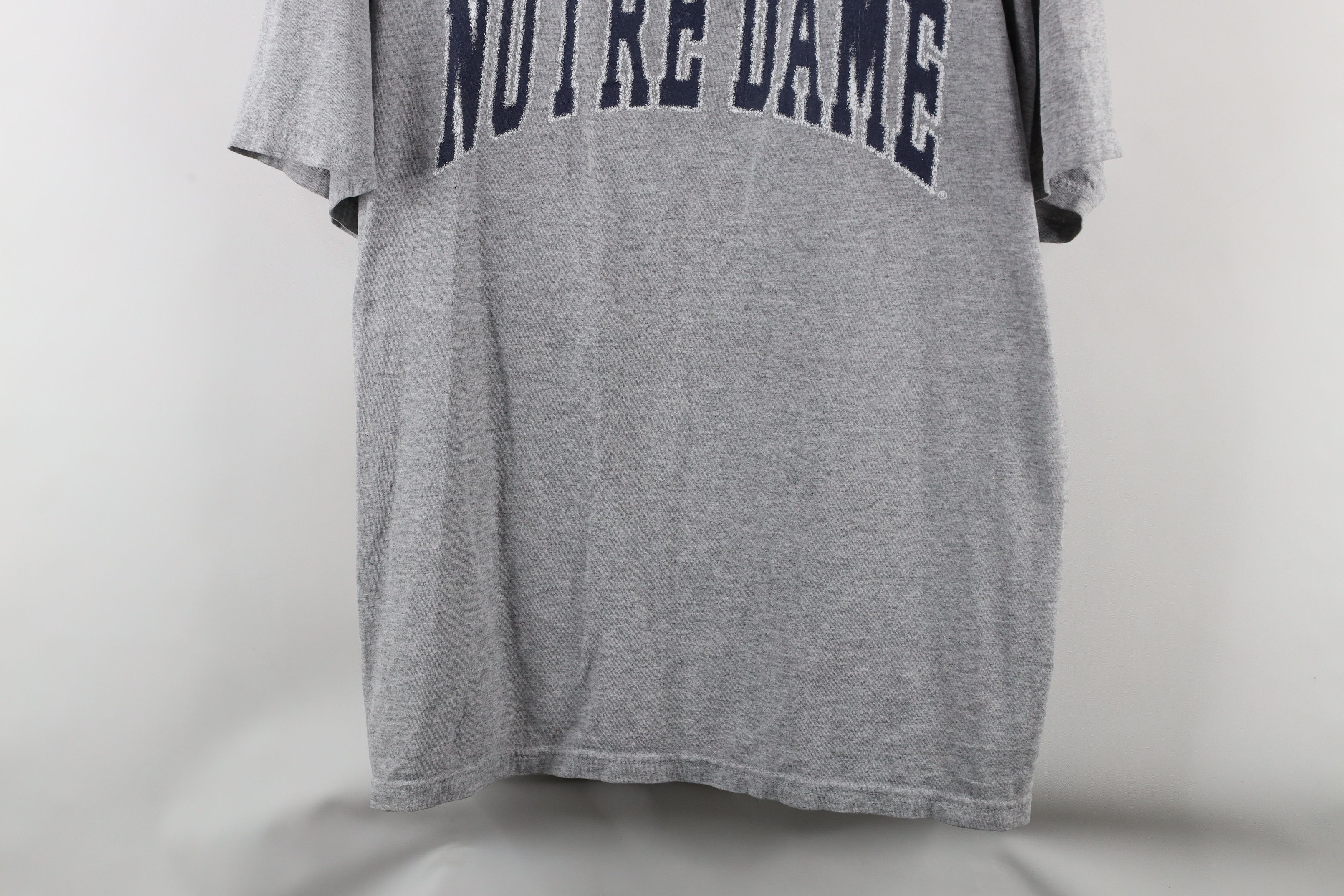 Vintage Vintage 90s Spell Out Notre Dame University T-Shirt Gray Size US XL / EU 56 / 4 - 3 Thumbnail