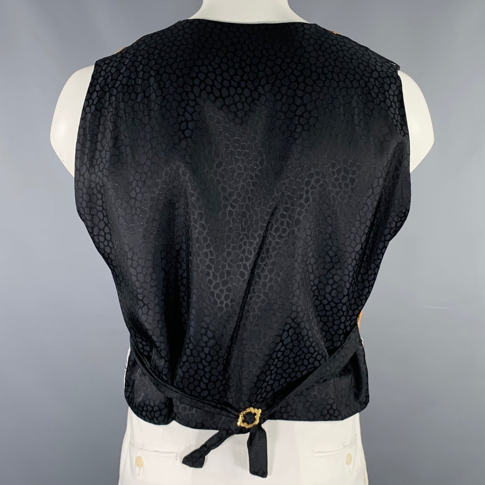 Other TED SALUTO Size L Black Multi Color Print Silk Buttoned Vest Size US L / EU 52-54 / 3 - 4 Thumbnail