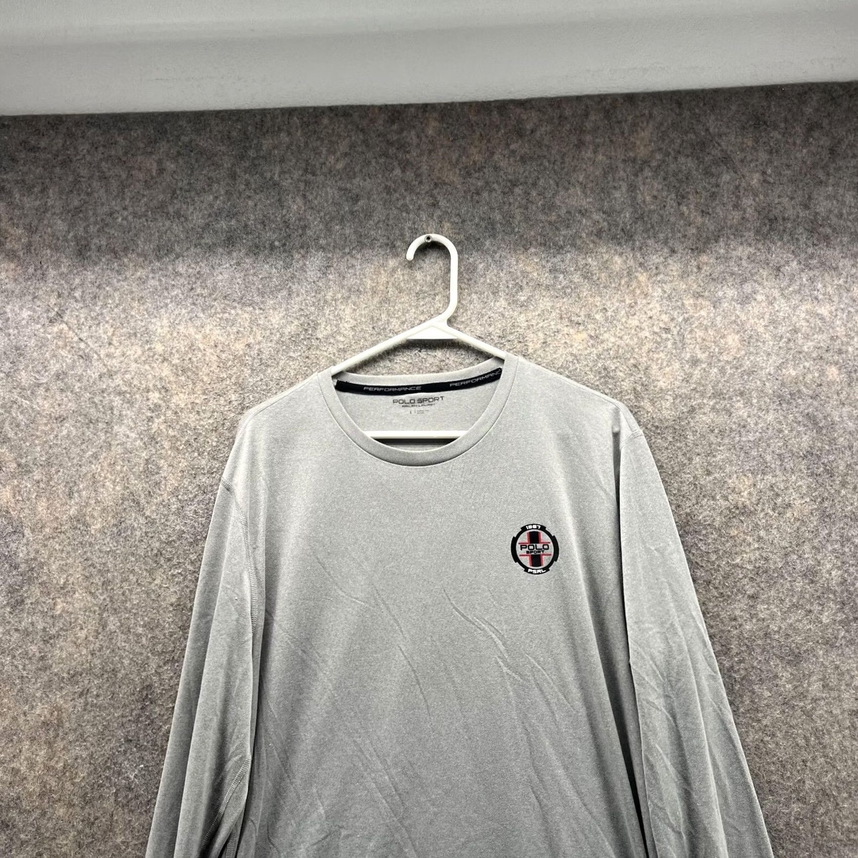 Polo Ralph Lauren Polo Ralph Lauren Shirt Men Large Gray Crew Neck Long Sleeve Cotton Logo VTG Shirt Size US L / EU 52-54 / 3 - 2 Thumbnail