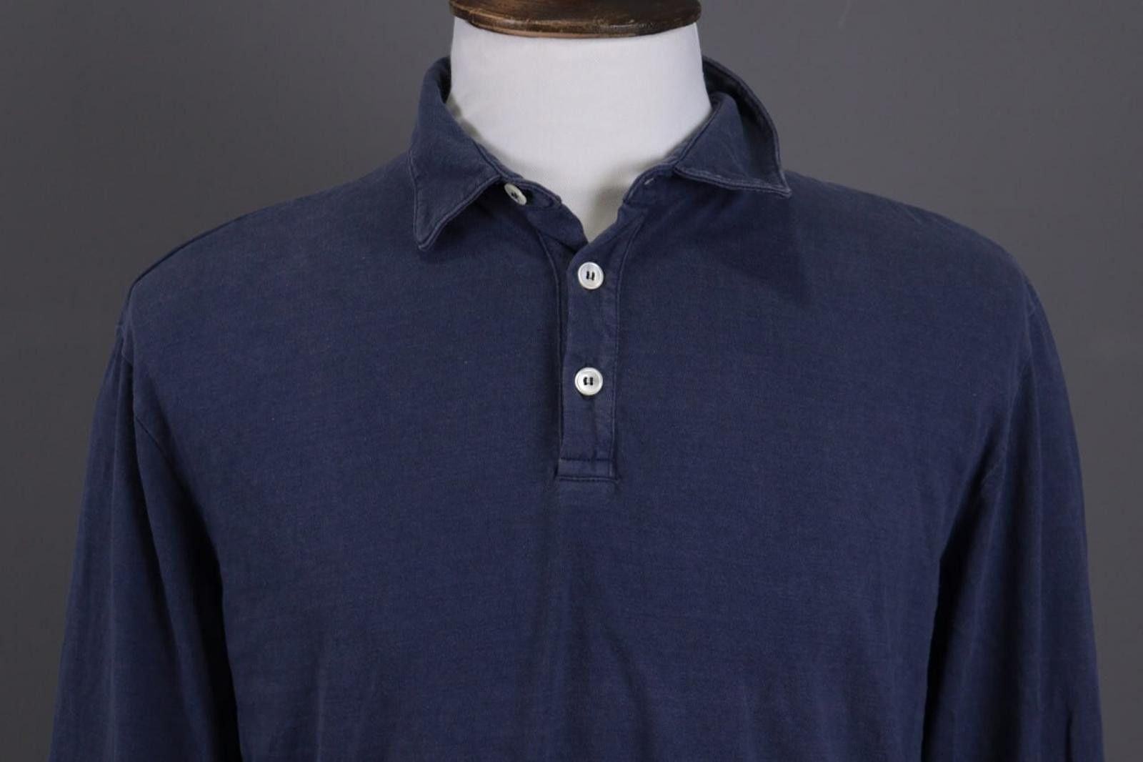 Eleventy Eleventy Blue Summer Long Sleeve Polo Shirt Size 3XL Size US XXL / EU 58 / 5 - 4 Thumbnail