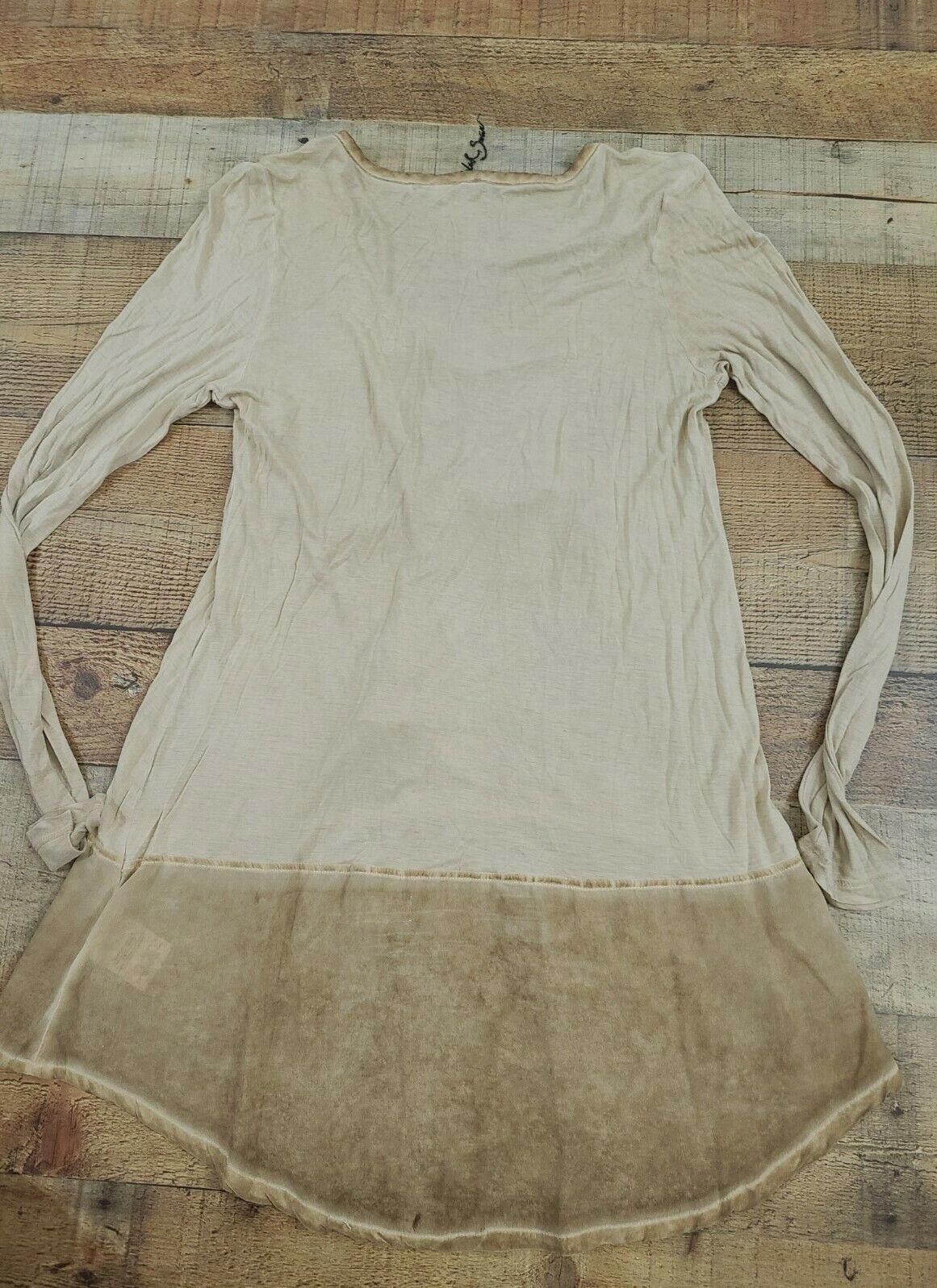 Designer Black Swan Top Small y2k Embroidered Beige Hi Low silk Size S / US 4 / IT 40 - 2 Thumbnail