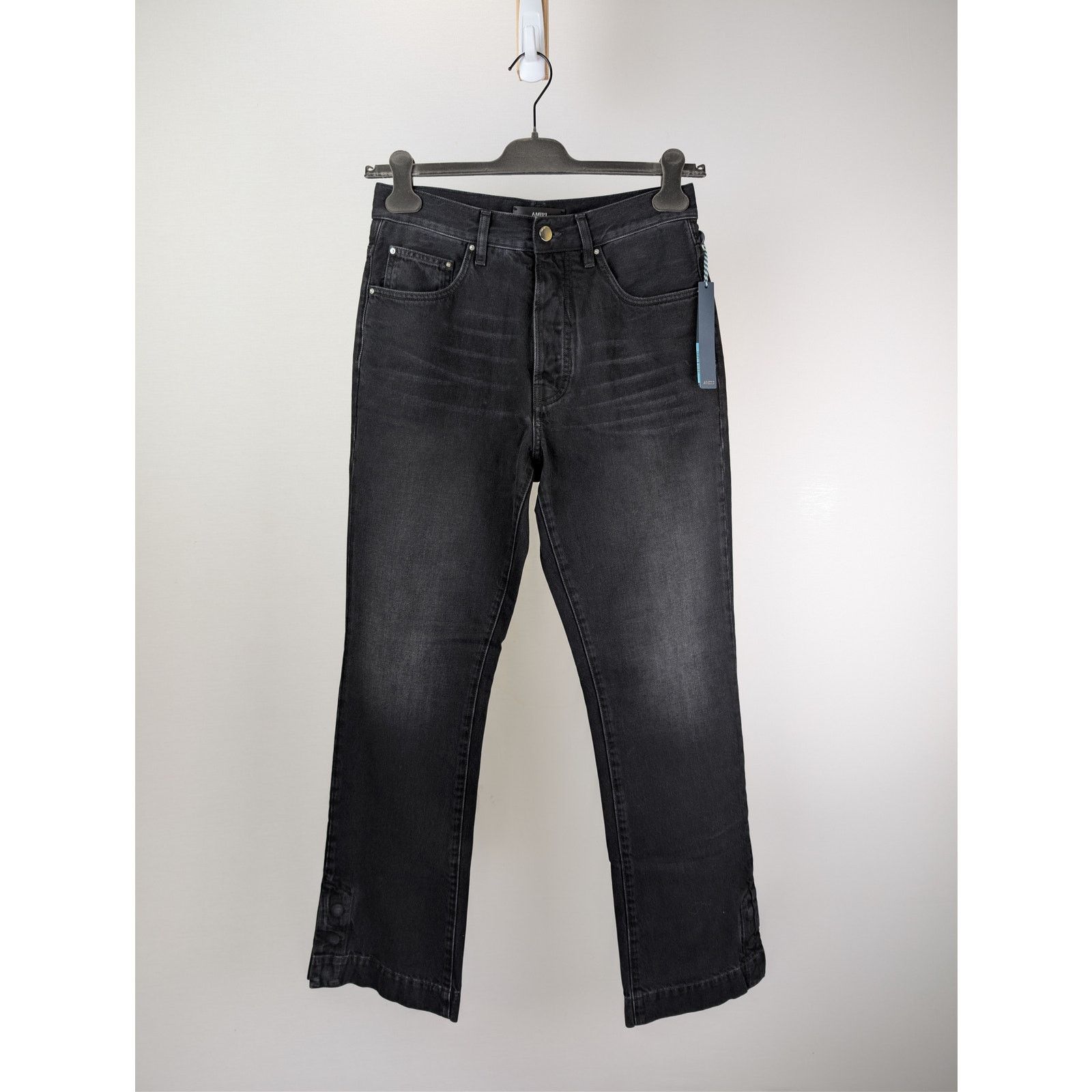 Amiri o1rshd1 Straight Leg Flare Jean Denim in Vintage Black Size US 32 / EU 48 - 9 Thumbnail
