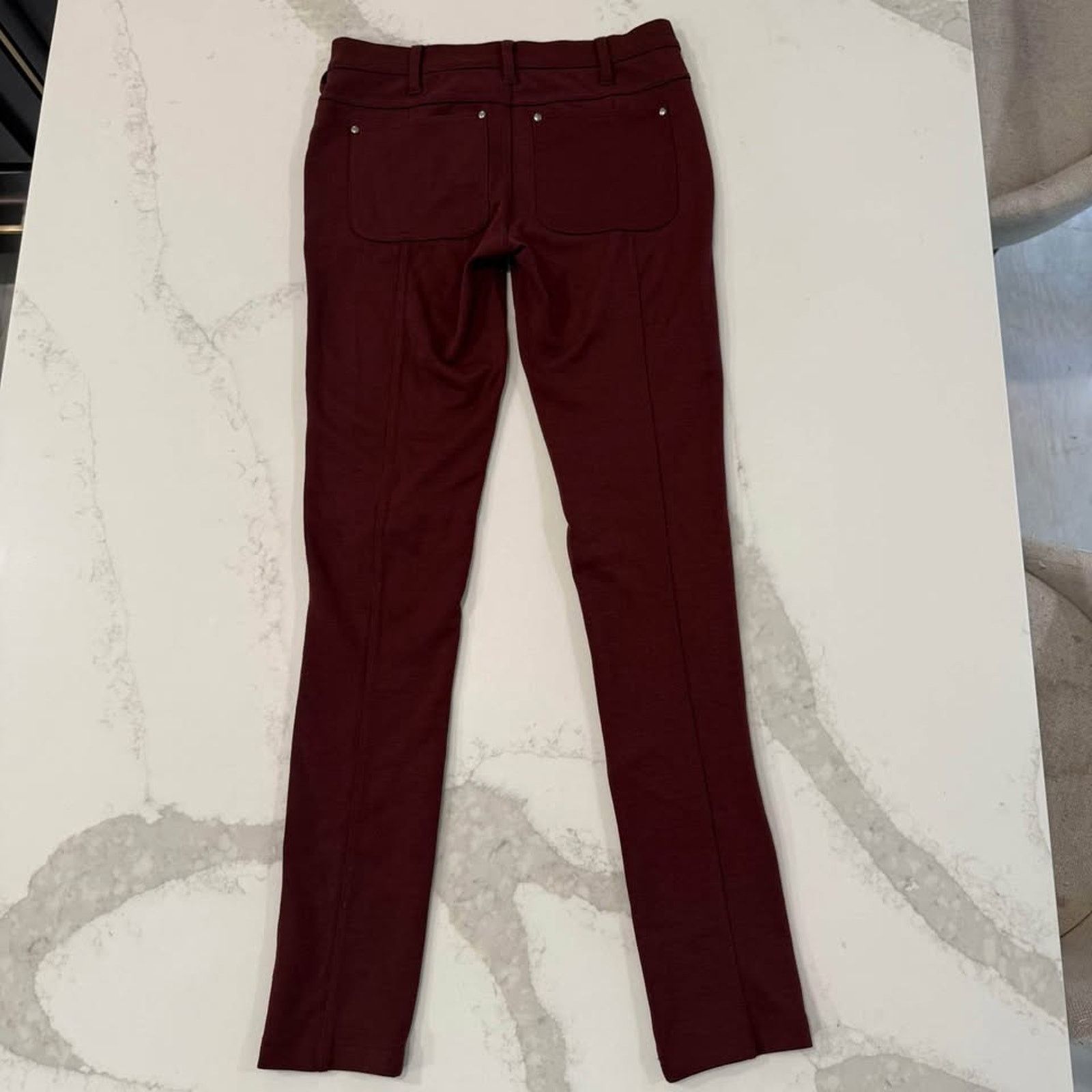 Free People Free People Knit Skinny Moto Jeggings Women's 27 Burgundy Size 27" / US 4 / IT 40 - 6 Thumbnail