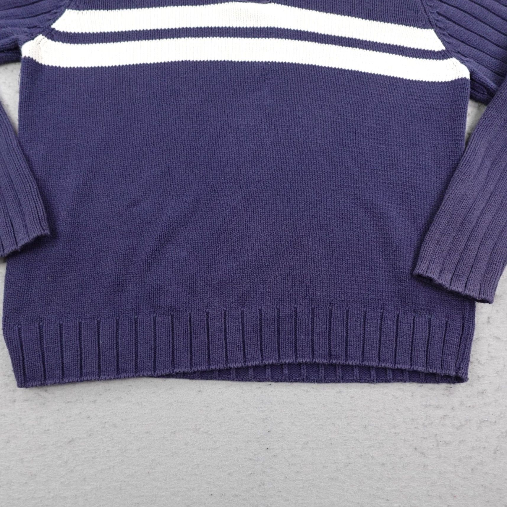 Ralph Lauren Ralph Lauren Sweater Mens 2XL Blue Striped Polo 1/4 Zip Mock Neck Pullover Size US XXL / EU 58 / 5 - 6 Thumbnail