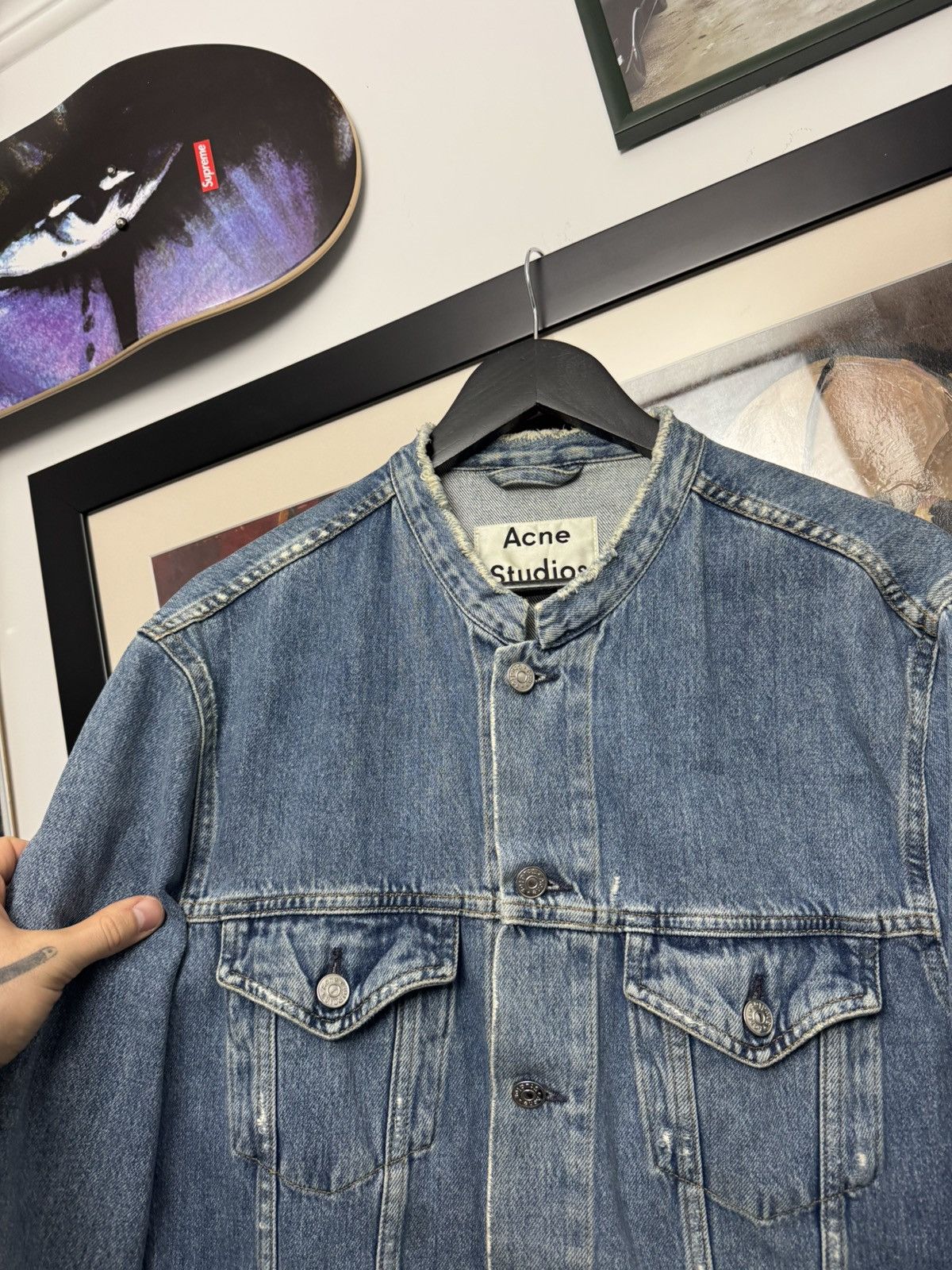 Acne Studios Acne Studios Who Ind Fray Denim Jacket Trucker Jeans Rare Size US L / EU 52-54 / 3 - 4 Thumbnail