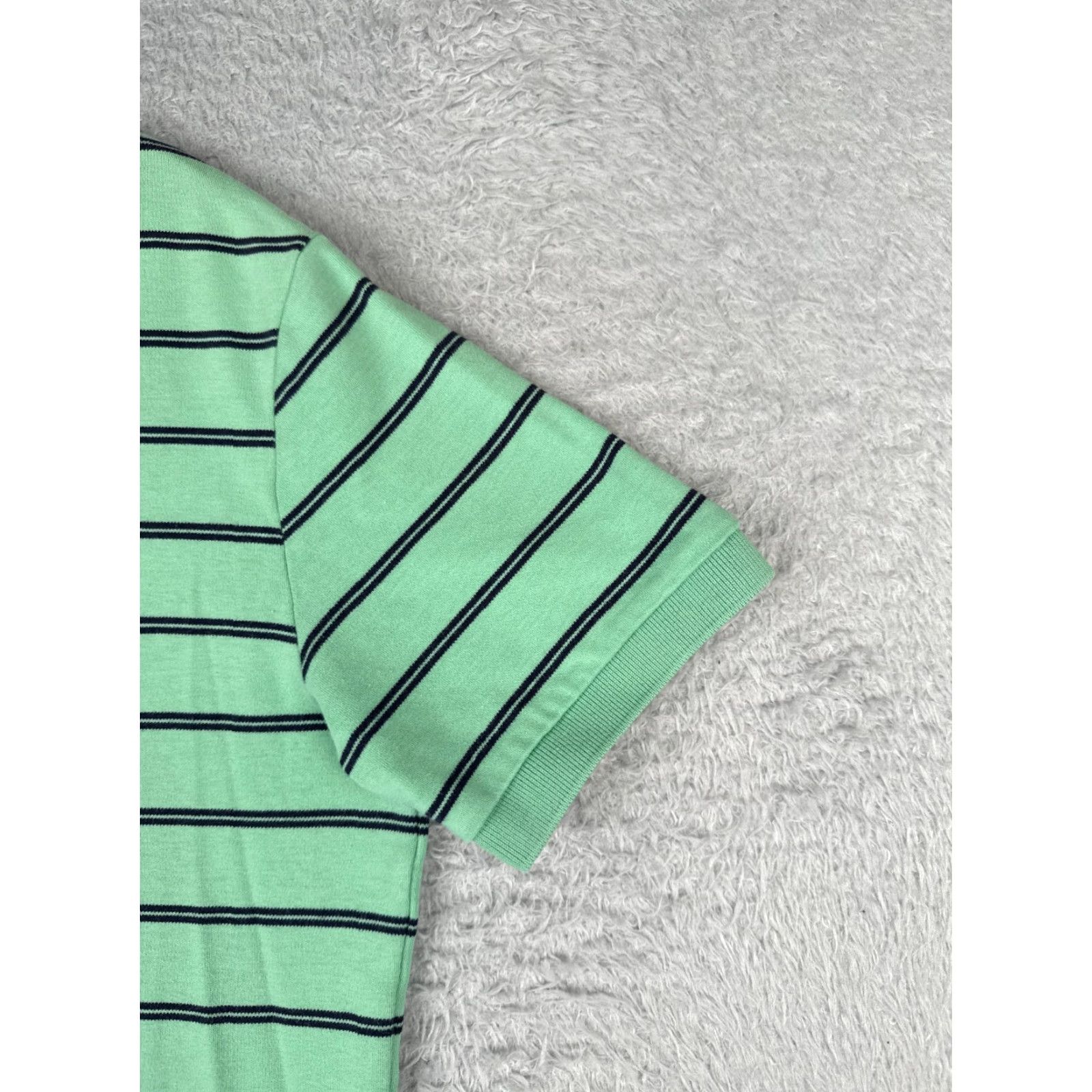 Ralph Lauren VINTAGE Ralph Lauren Polo Shirt Adult Medium Green Stripe 100% Cotton Jersey Short Sleeve Mens Polo Shirt, Green, Striped, 90s Theme Size US M / EU 48-50 / 2 - 2 Thumbnail