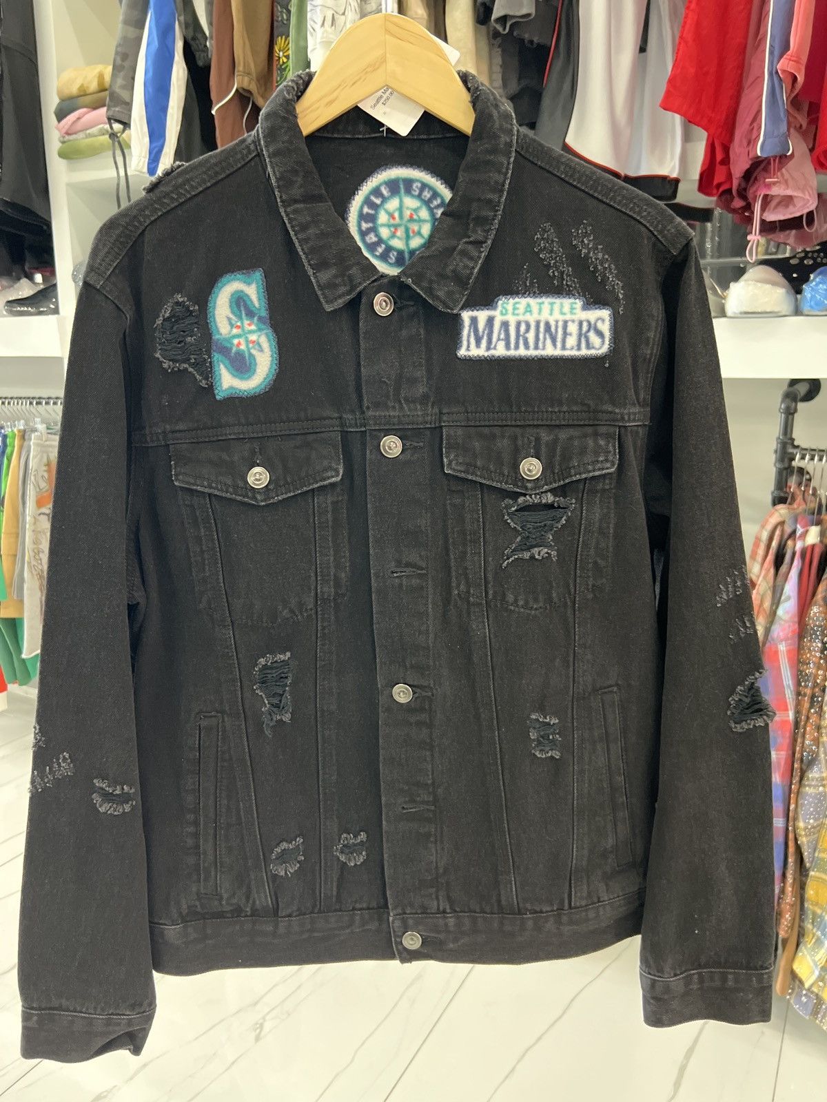 Seattle Mariners Blk Denim Jacket