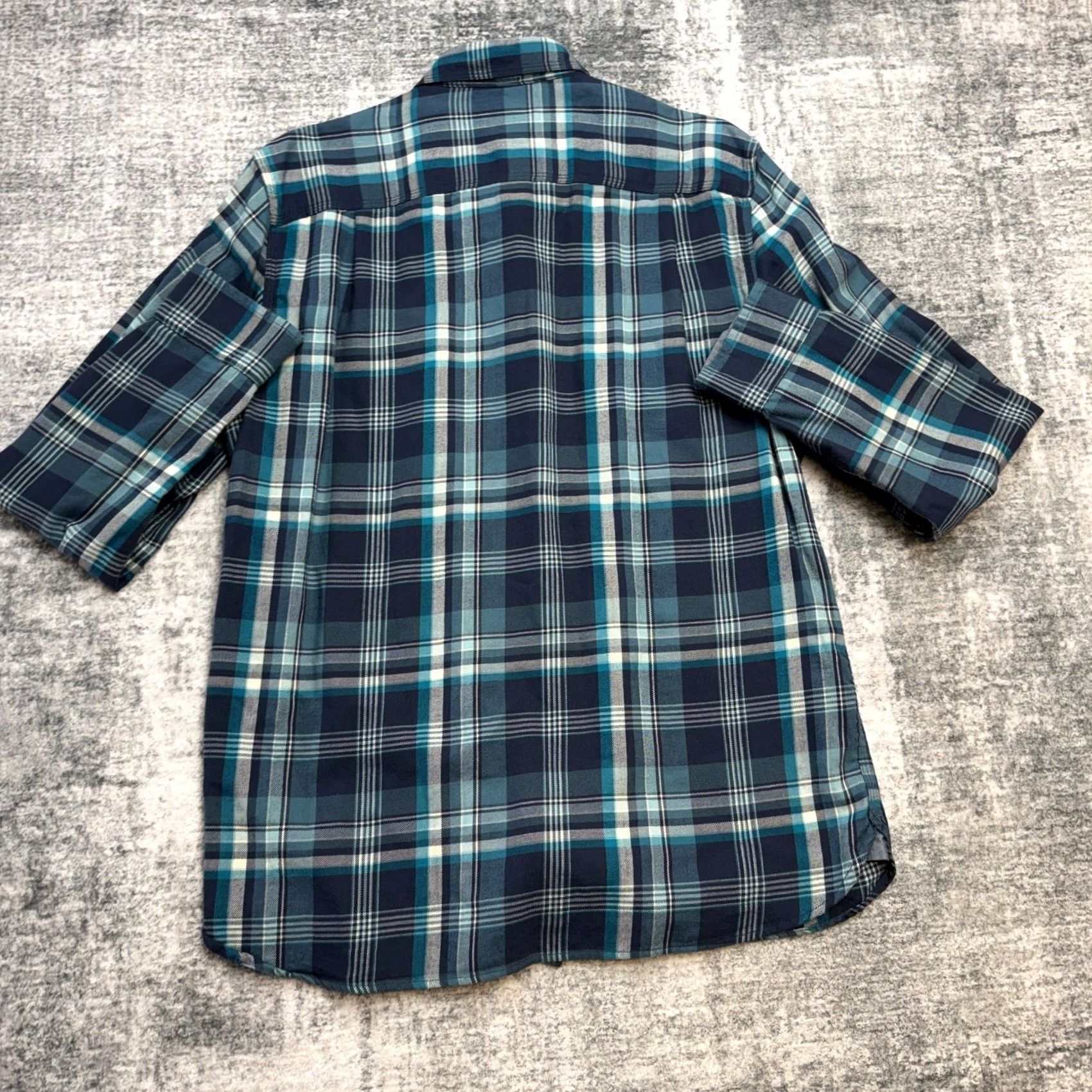 Vintage LL Bean Shirt Men Medium Blue Teal Plaid Flannel Button Down Stretch Lightweight Size US M / EU 48-50 / 2 - 4 Thumbnail