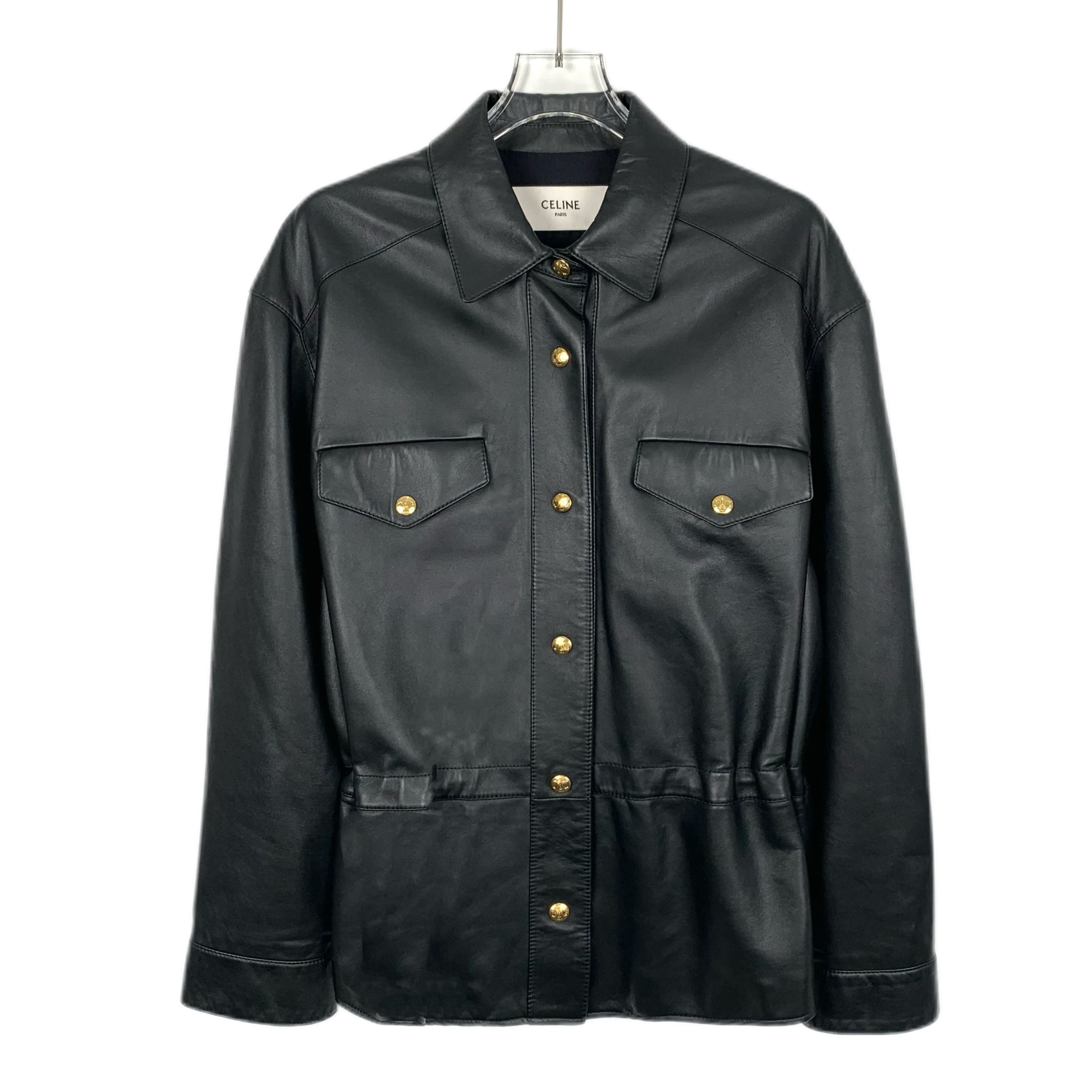 Celine Leather Jacket with Gold Buttons (Size S)