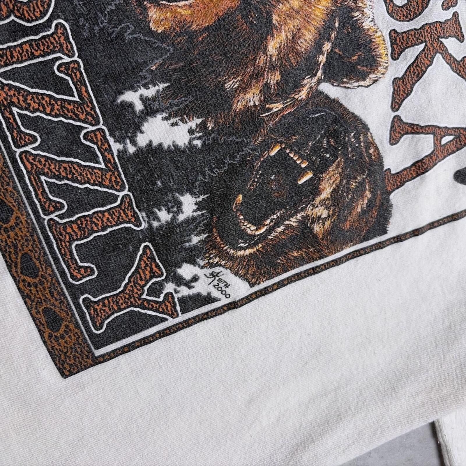 Anvil Vintage 2000 White Alaska Grizzly Bear Nature T-Shirt Size US S / EU 44-46 / 1 - 7 Thumbnail