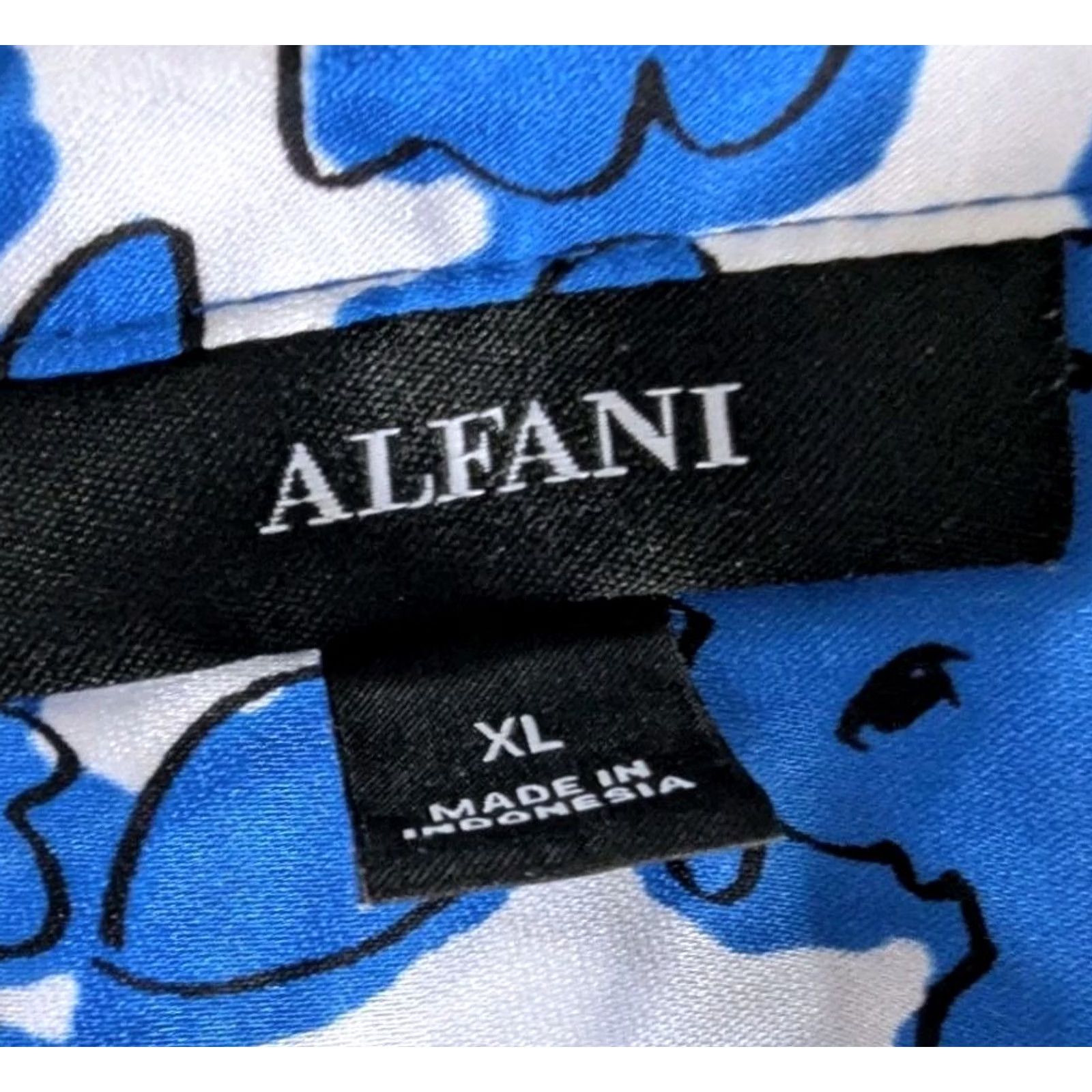 Alfani Alfani Blouse Womens 2X Cobalt Blue White Floral Short Sleeve Women Size Casual Size XXL / US 16-18 / IT 52-54 - 3 Thumbnail