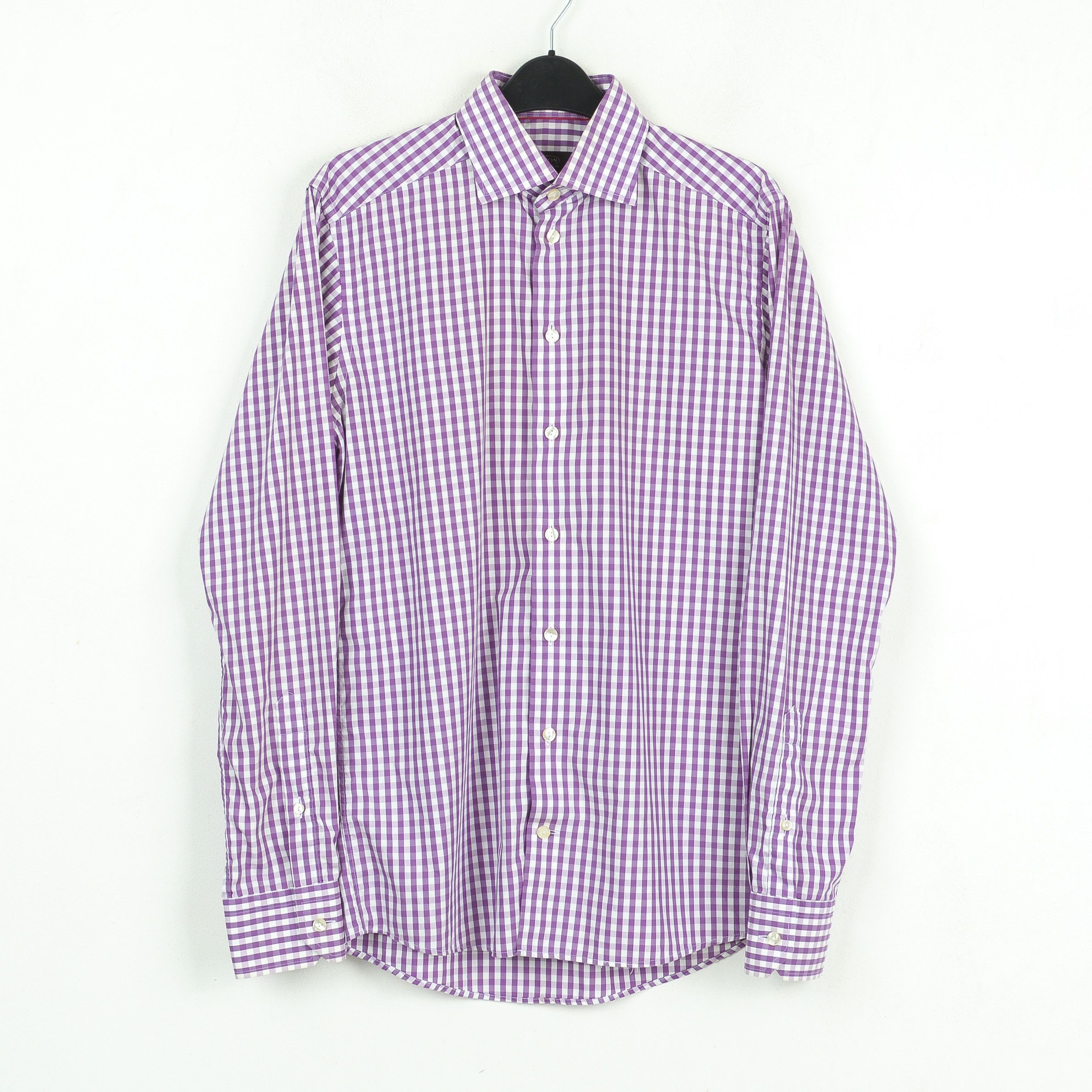 Eton 15" Size 38 Casual Shirt Slim Fit Plaid Check Formal Top Size 38R - 1 Thumbnail