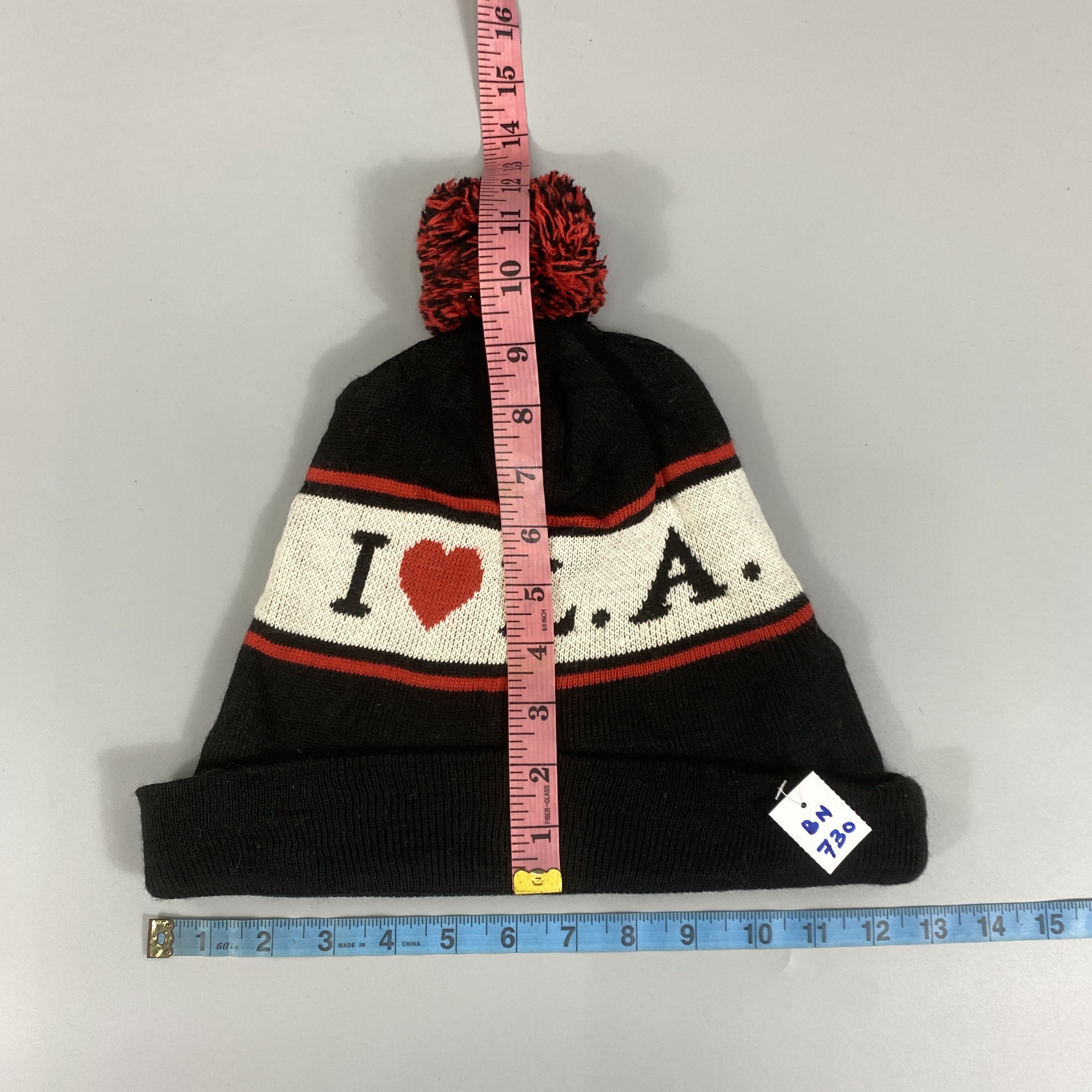 Japanese Brand I Love L.A Beanie Pom Pom -BN730 Size ONE SIZE - 6 Thumbnail