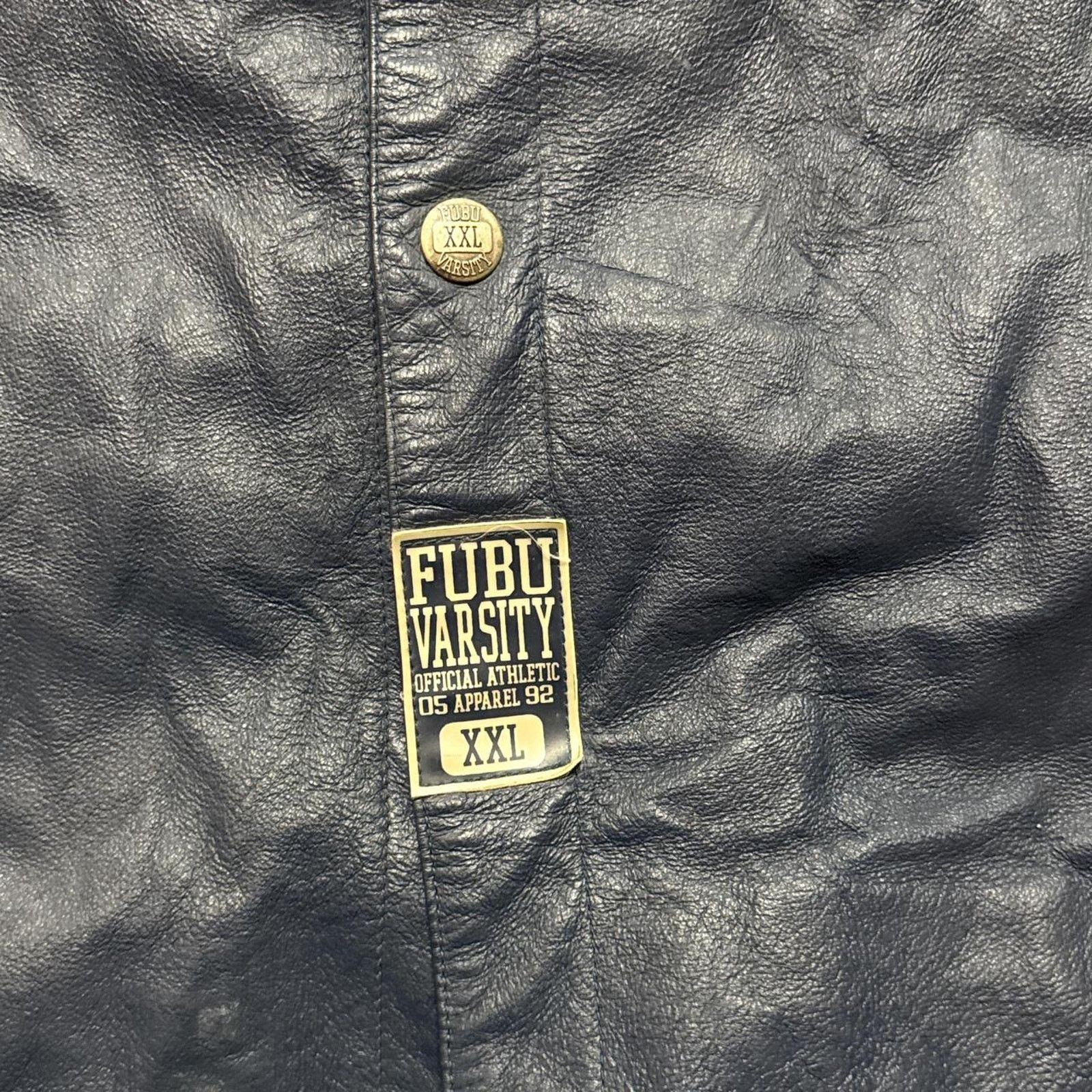 Fubu × Vintage Vintage RARE Fubu Rhinestone HipHop Rap Leather Jersey Size US XXL / EU 58 / 5 - 3 Thumbnail