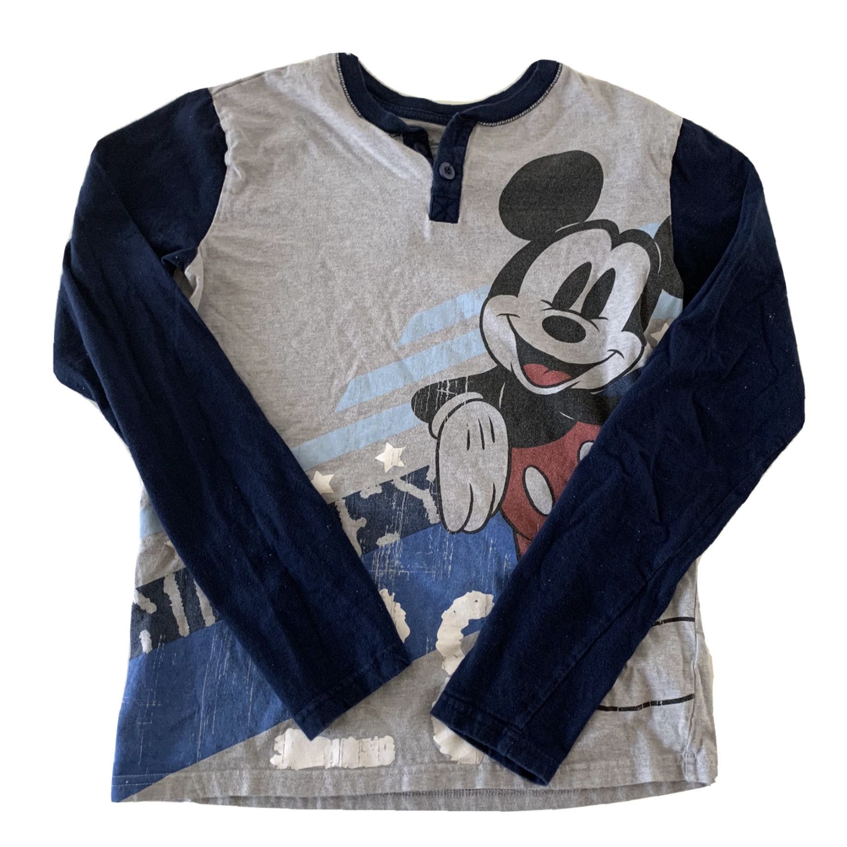 Disney Disney Mickey Mouse Raglan T Shirt Men’s Small Gray Blue Size US S / EU 44-46 / 1 - 2 Thumbnail
