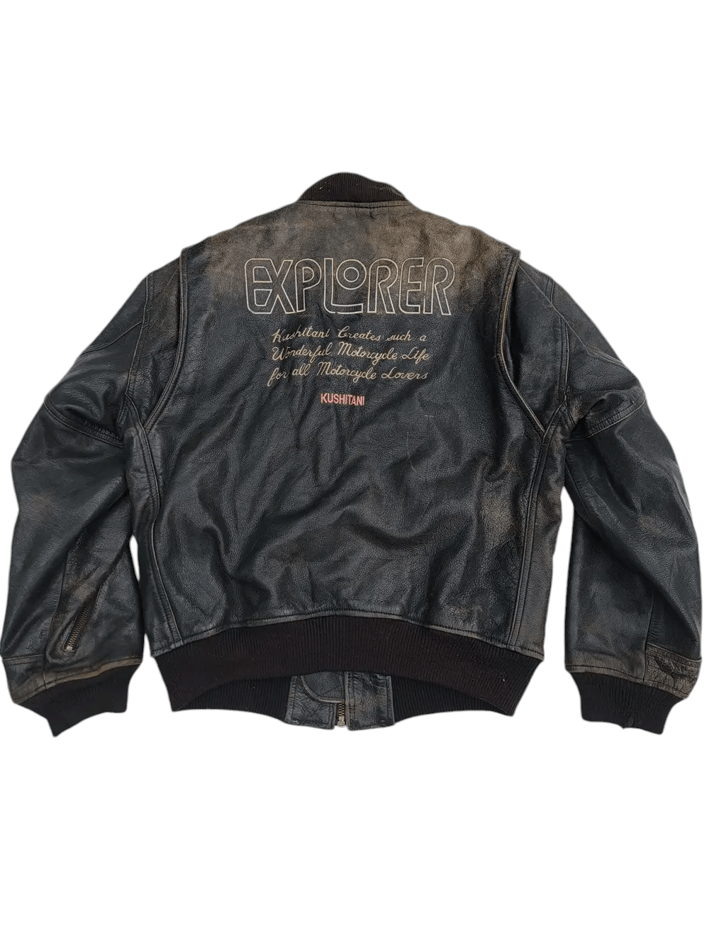 Vintage Kushitani Leather Jacket Embroided Logo