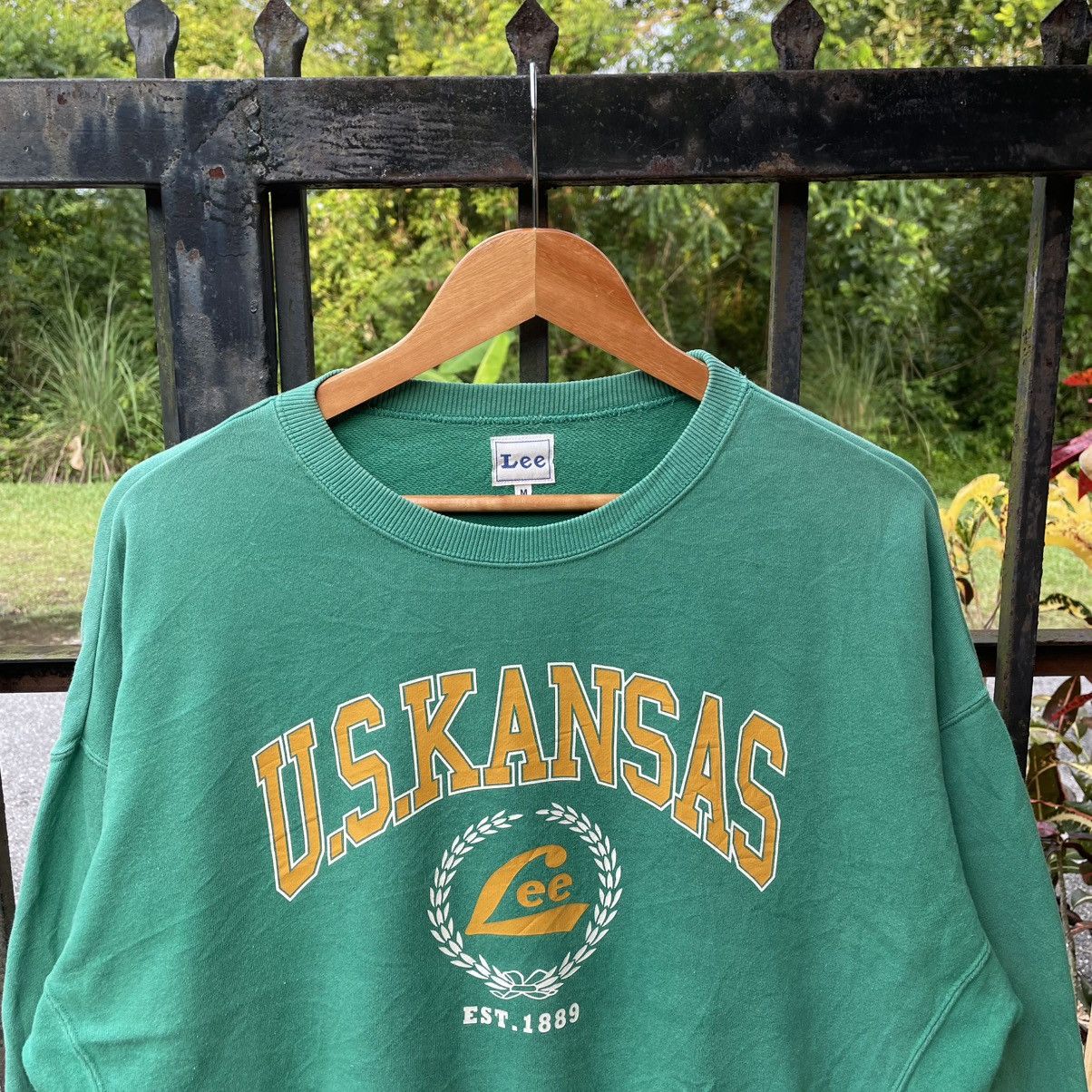 Lee 🔥Vintage 90s Lee US Kansas Big Logo Spellout Sweatshirts Size US L / EU 52-54 / 3 - 4 Thumbnail