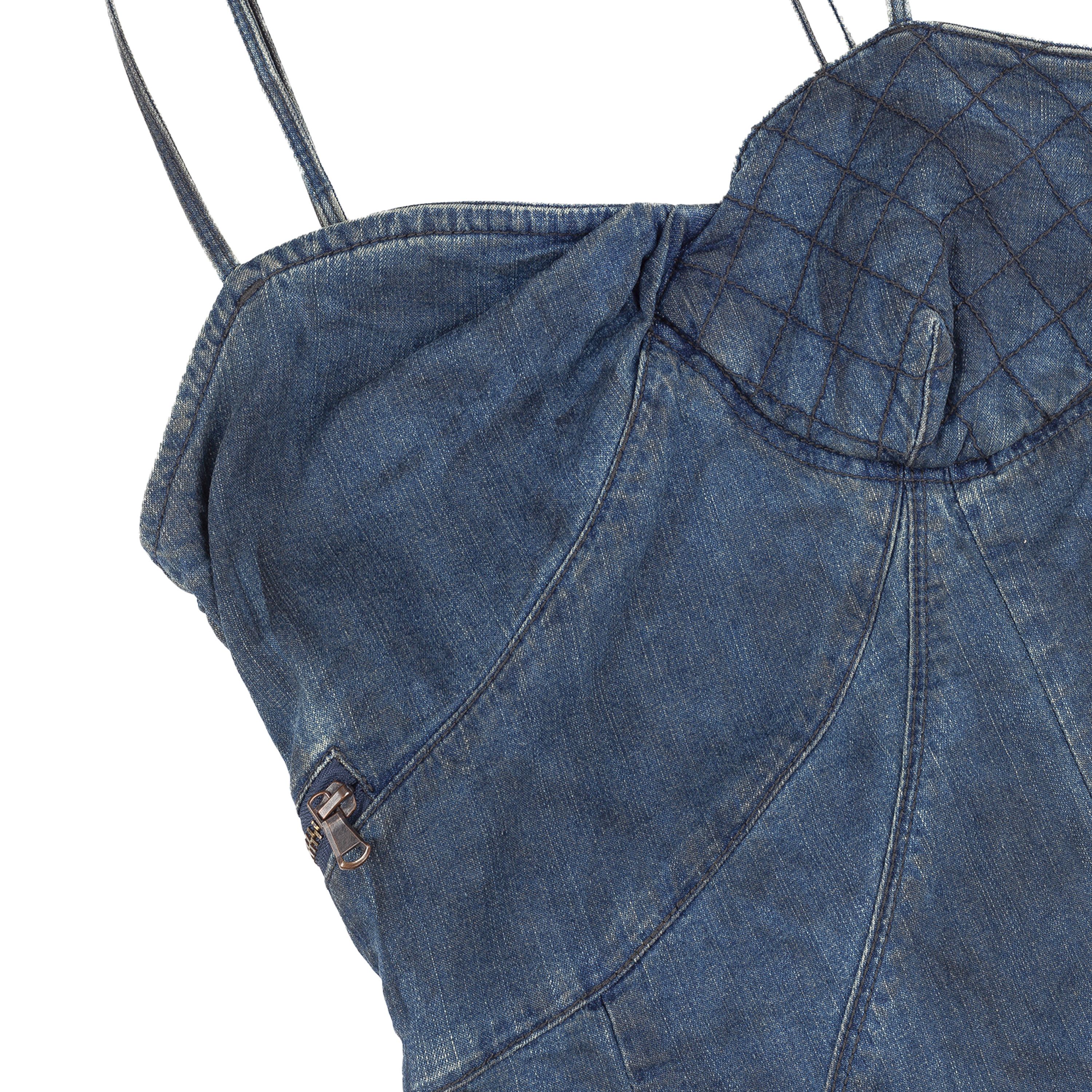 Diesel Diesel Vintage Blue Denim Bustier Dress (XS) Size XS / US 0-2 / IT 36-38 - 5 Thumbnail