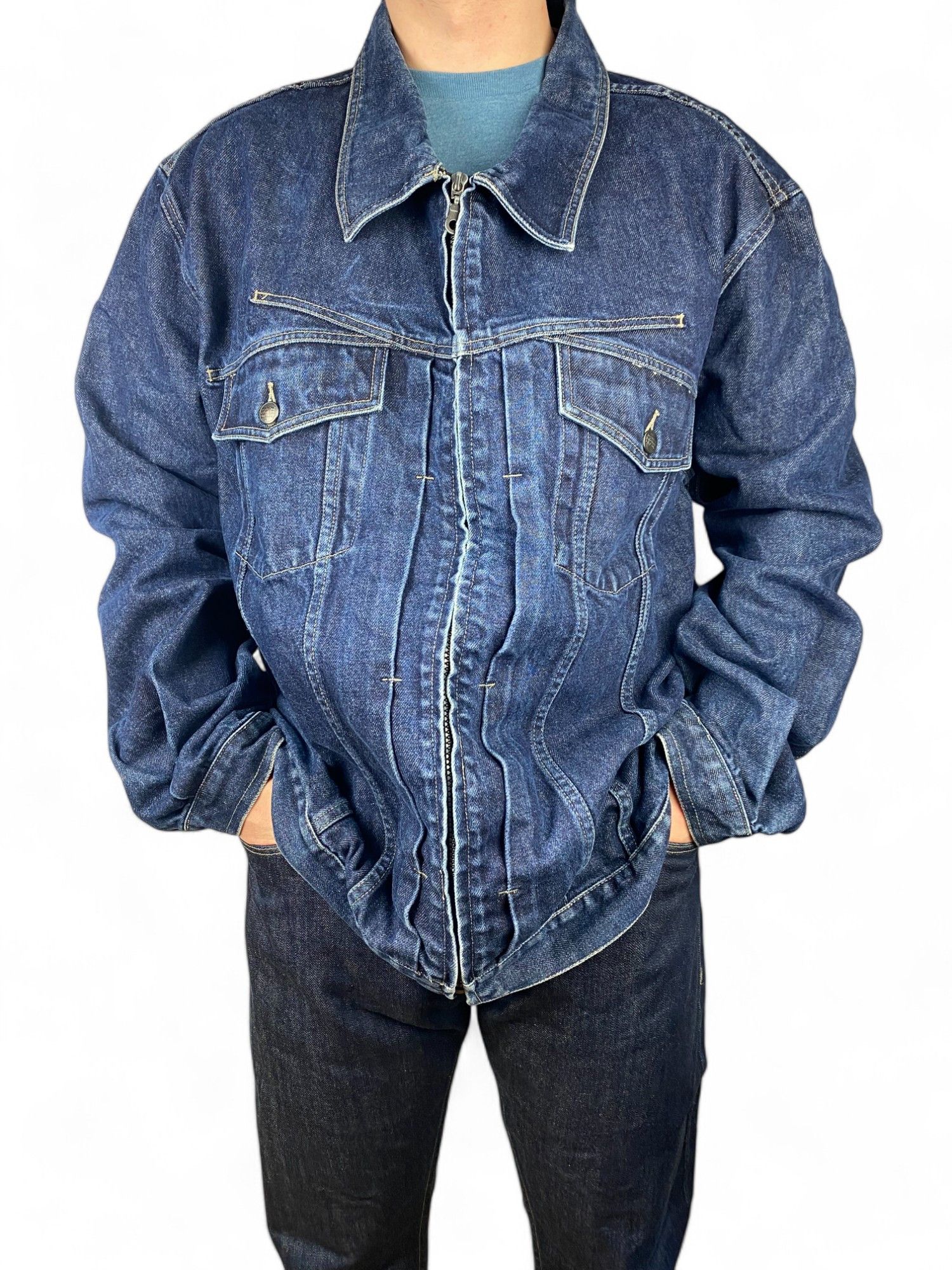 Japanese Brand × Marithe + Francois Girbaud marithe francois girbaud denim jeans jacket oversize vintage Size US XXL / EU 58 / 5 - 3 Thumbnail