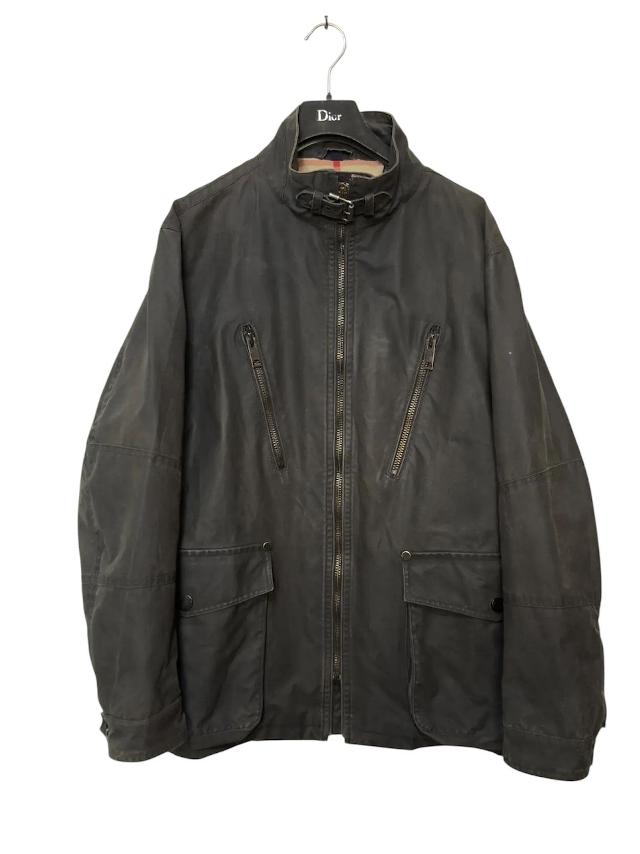 Burberry 🔥 burberry rare biker down jacket waxed novacheck size L Size US L / EU 52-54 / 3 - 3 Thumbnail