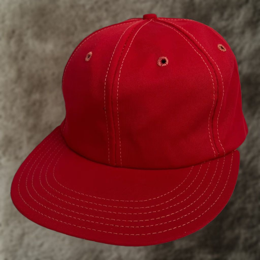 Vintage VINTAGE Red Snapback Hat Knit Stretch USA 90s Men One Size Adjustable Cap Size ONE SIZE - 1 Thumbnail