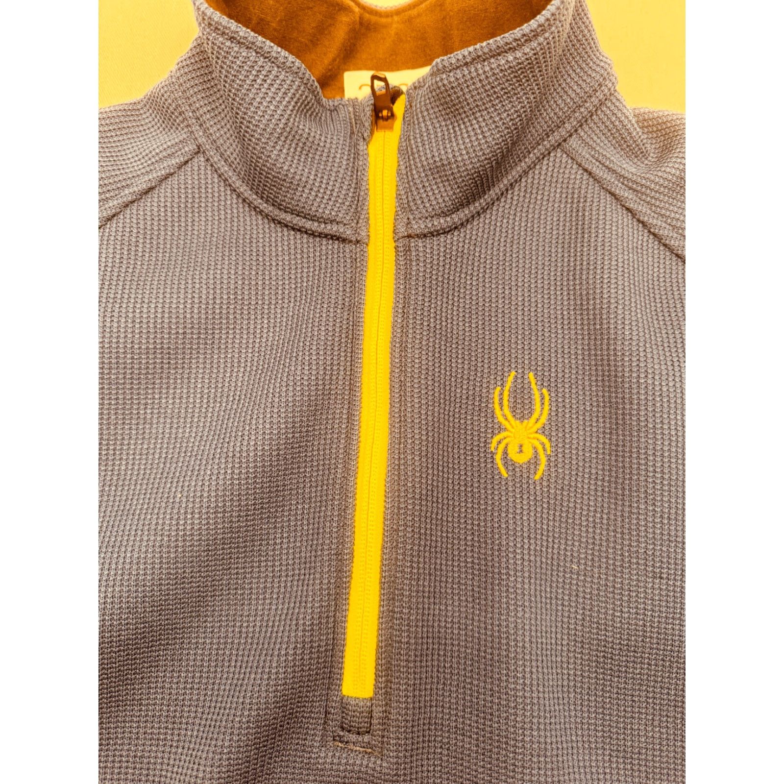 Spyder Spyder Pullover Men's XL Blue Waffle-Knit Fleece Lined 1/4 Zip Sweater 2730 Size US XL / EU 56 / 4 - 4 Thumbnail